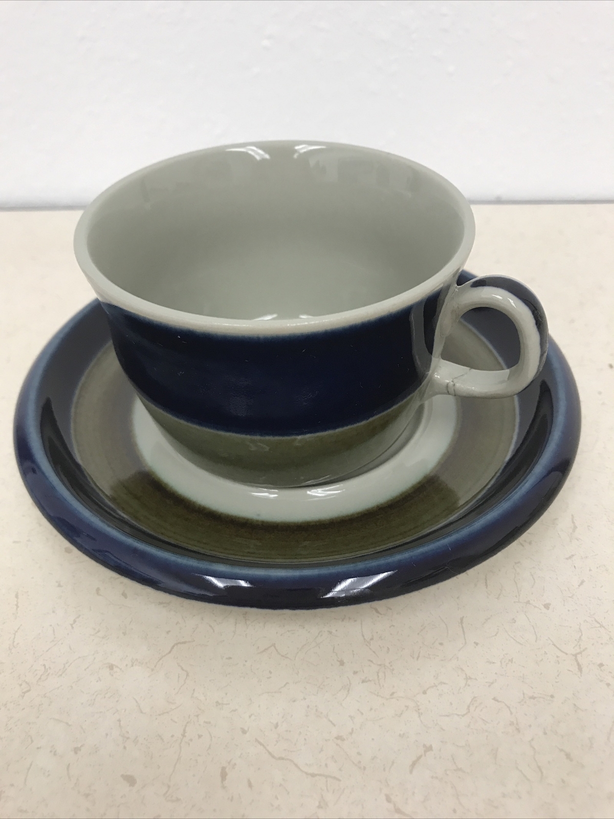 Vintage Mid Century Rorstrand Elisabeth Notched Tea Cup Saucer, Sweden 1970s