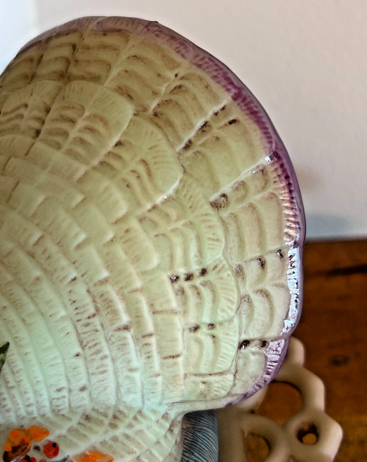 Mosser Satin Jade Painted Large Turkey On Nest MINT Condition Fall Harvest HON