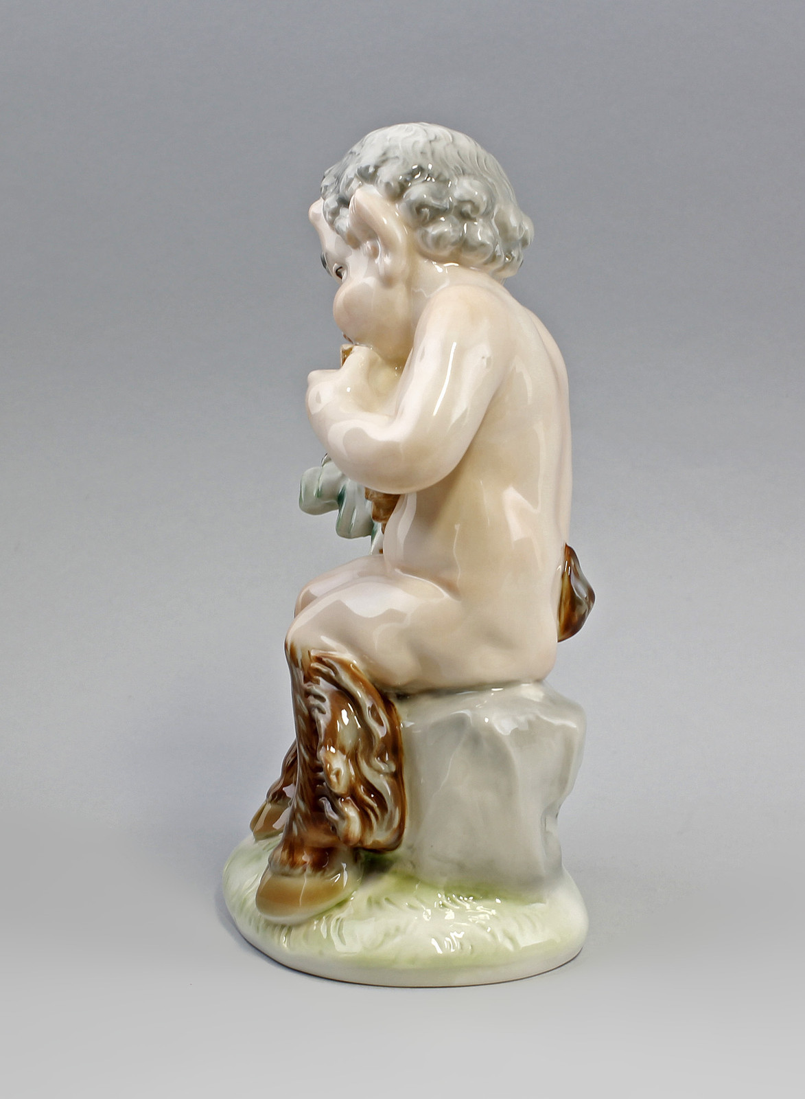 9941580-d Ens Porcelain Figurine Satyr Faun Pan MT Flute 6 5/16×4