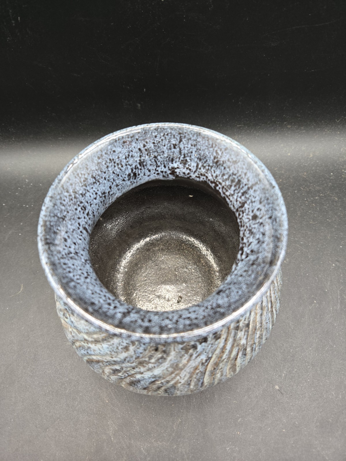Vintage 5″x5″ Hand Thrown Studio Art Pottery Bowl Vase signed Anna ’95