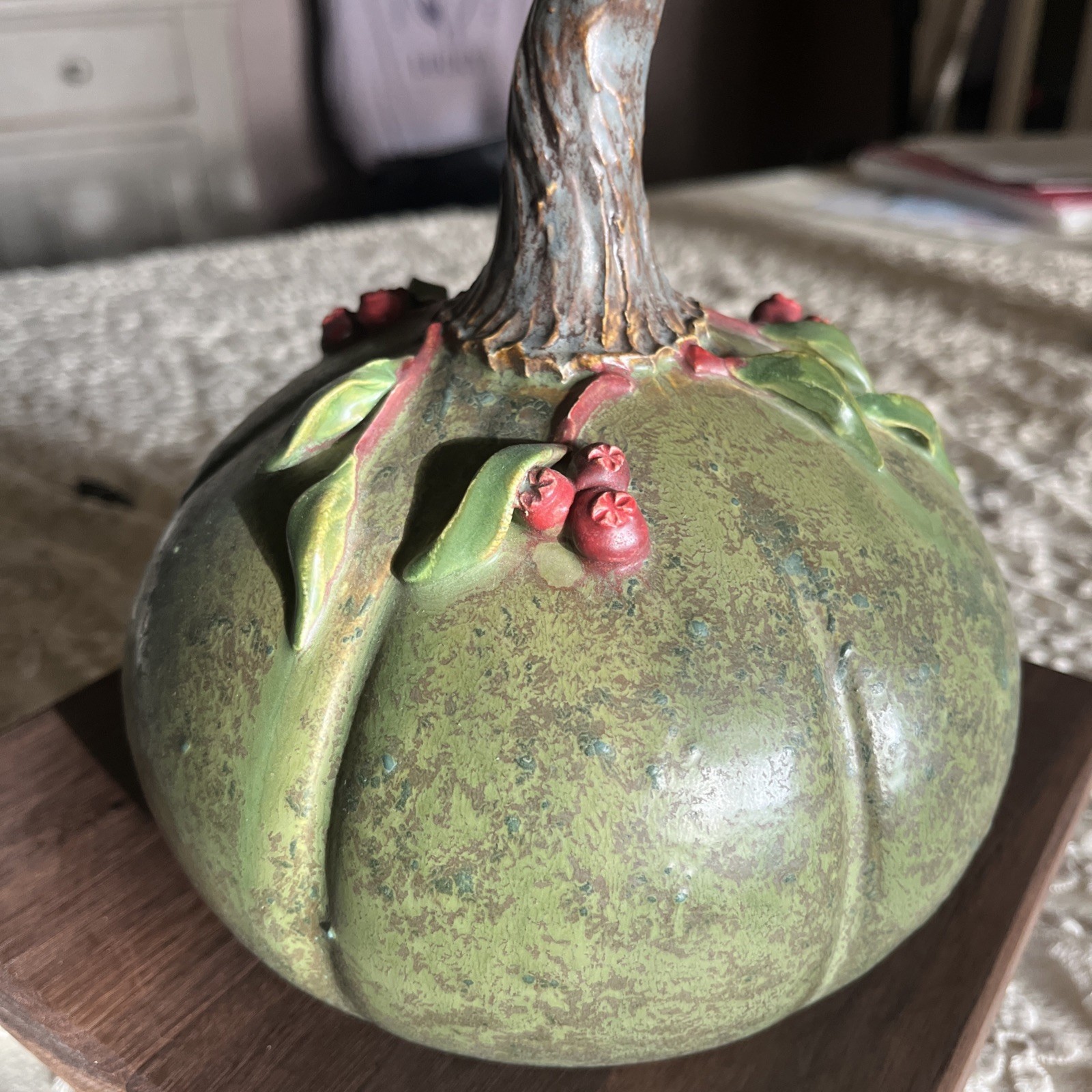 Ephraim Faience Pottery- Cranberry Pumpkin Glaze Variation