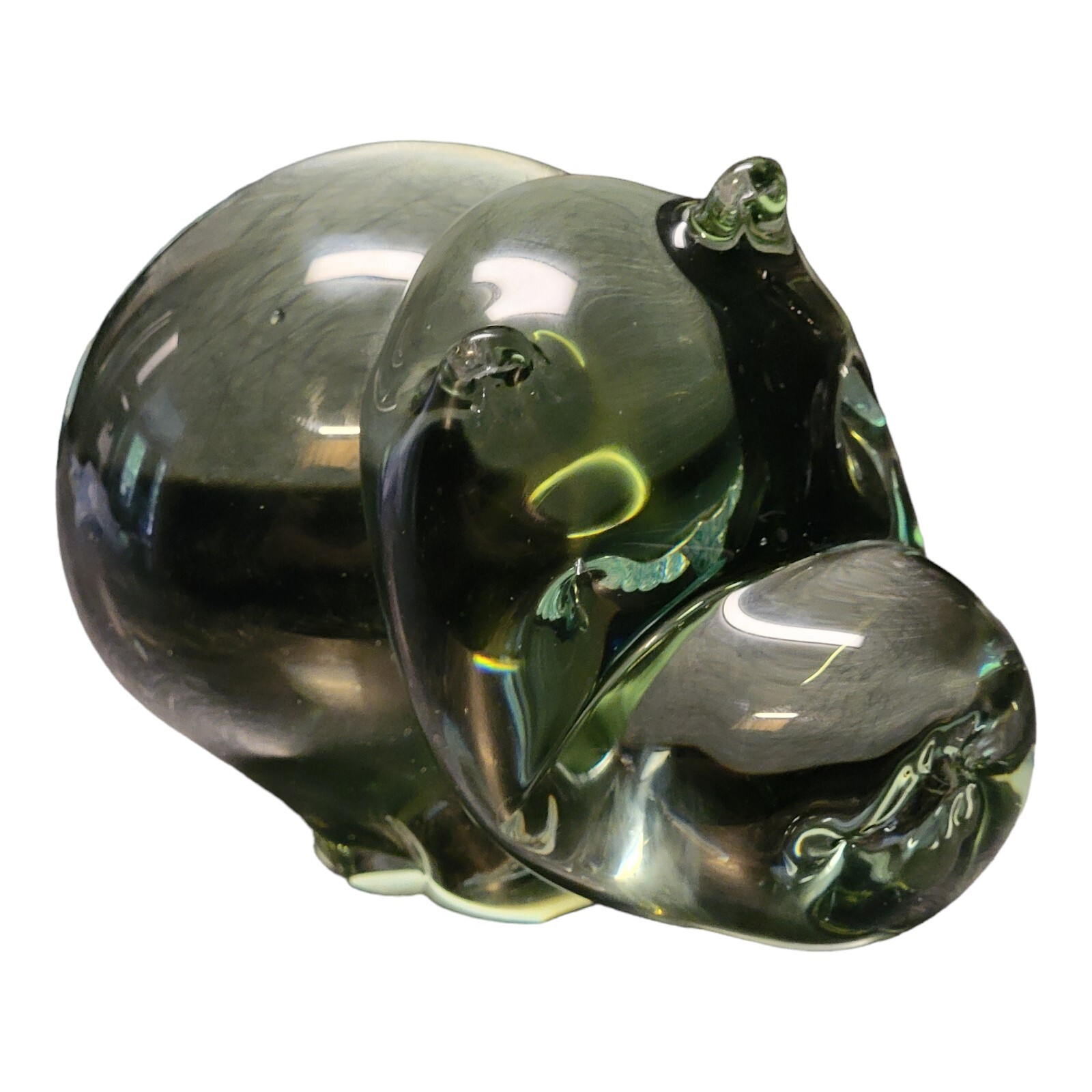 MCM Handmade Smoke Glass Hippo Sculpture/Figurine Hippopotamus Holmegaard?