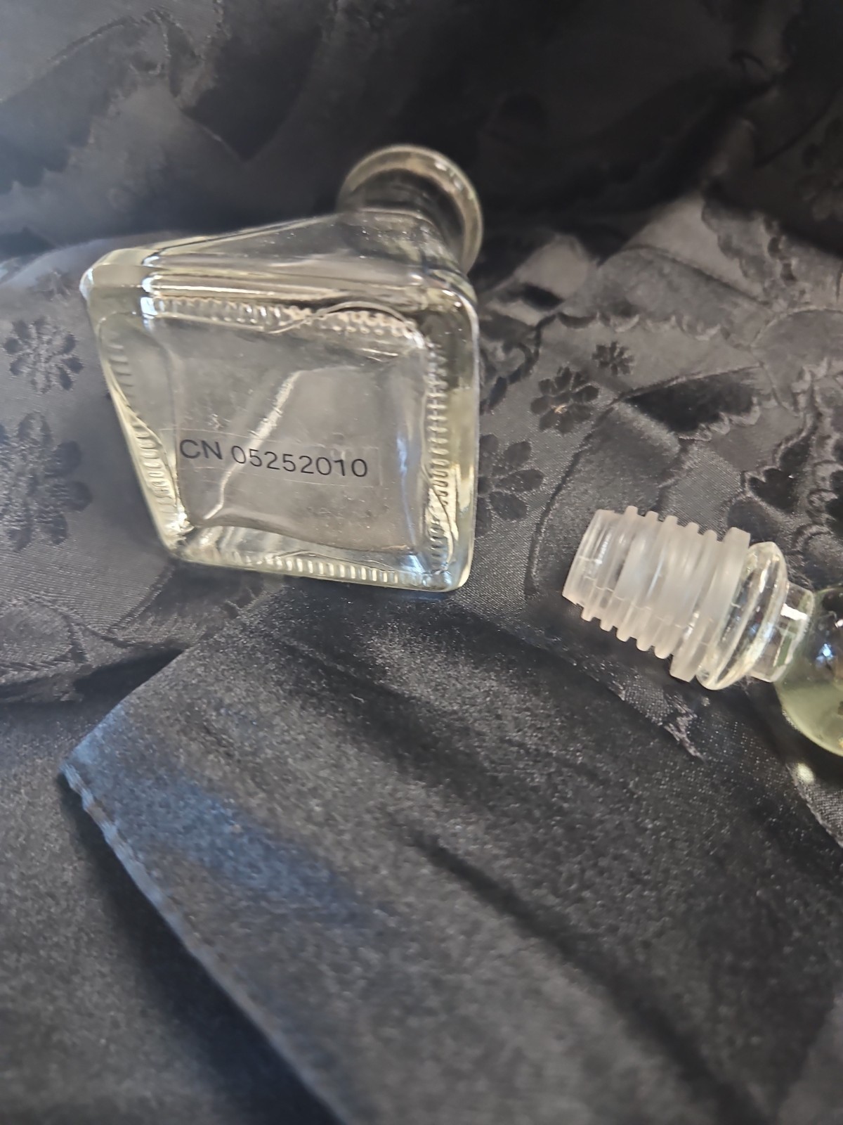 Vintage Glass Clear Decanter Perfume Bottle with matching glass stopper