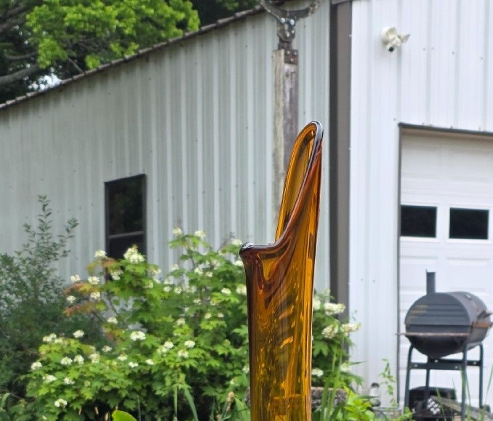 LE Smith Hand Swung Glass 28.5″ Tall Floor Vase Simplicity/ Smoothie Fat Bottom