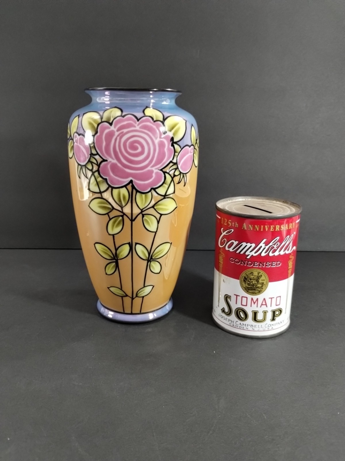 VTG~Japanese Porcelain Floral Vase~Tashiro Shoten Lusterware~7.5″~Vibrant~XLNT
