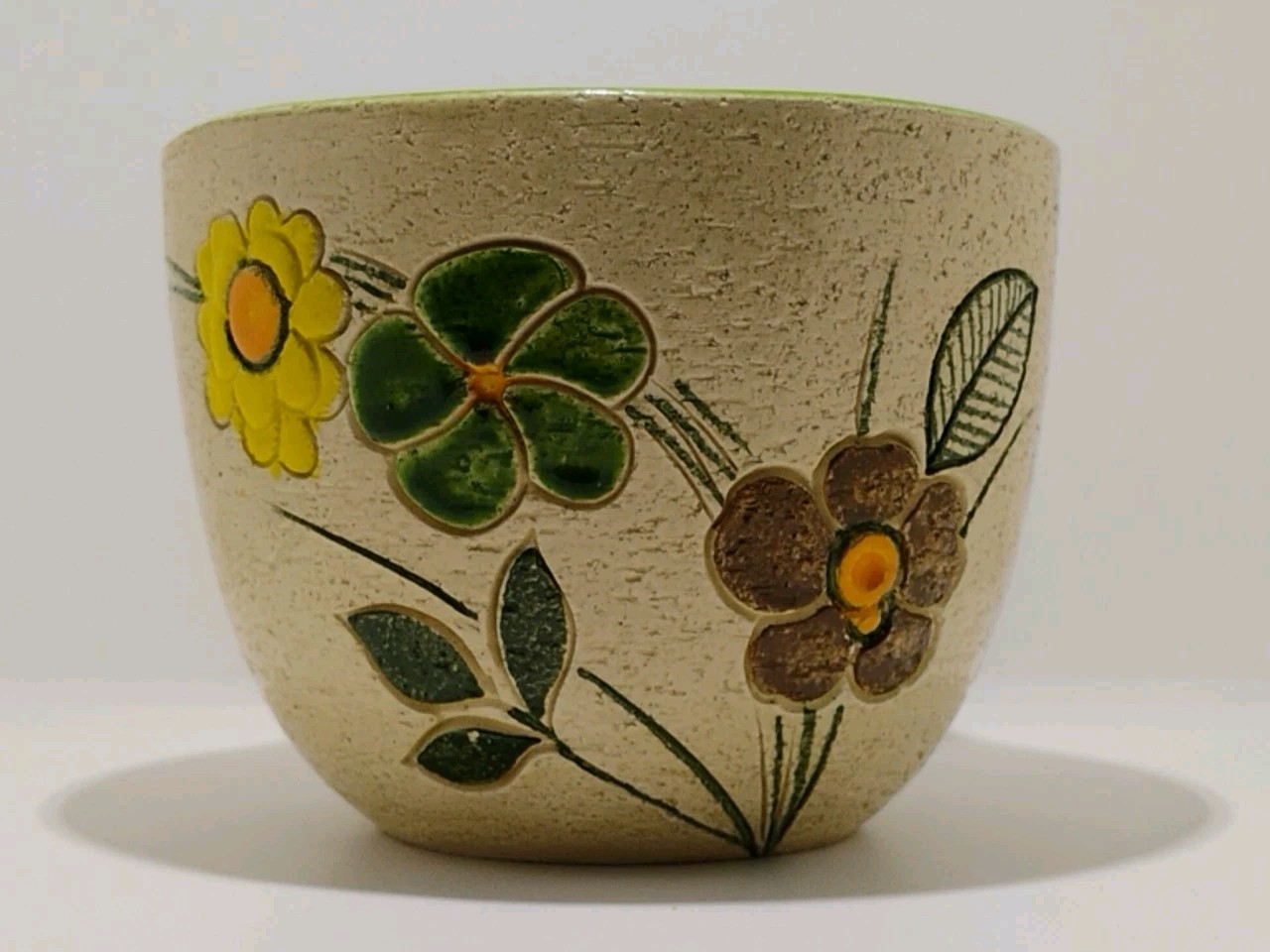 Vtg MCM Bitossi Rosenthal Netter Liberty Planter 5×6 Italy Aldo Londi Floral Pot