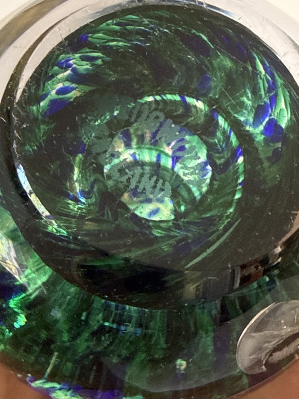Vintage Green/Blue Wedgwood Paperweight Signed READ
