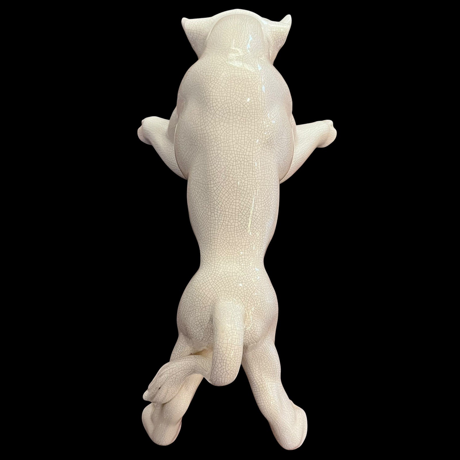 RARE Royal Haeger Ceramic Bull Sculpture – White Crackle Glaze – Eric Olsen!!!
