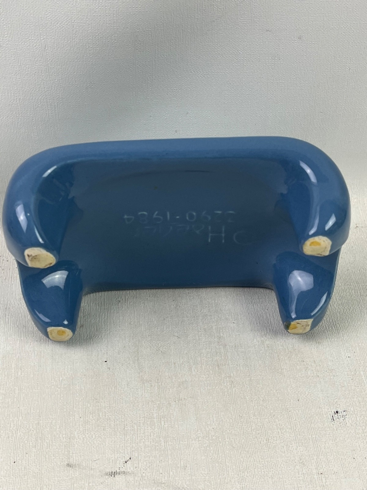 Vtg HAEGER Baby Blue Ceramic Pedestal Stand Riser Display Stand 3290 -1984 MINT