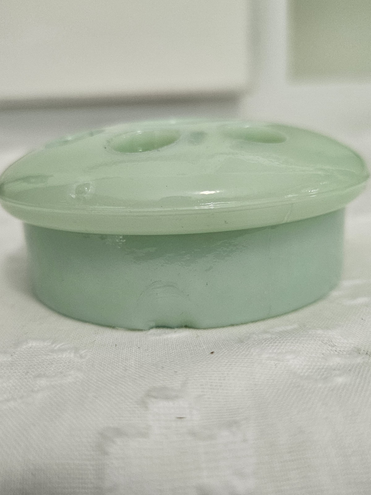 Fenton Jadeite Flower Frog Glass