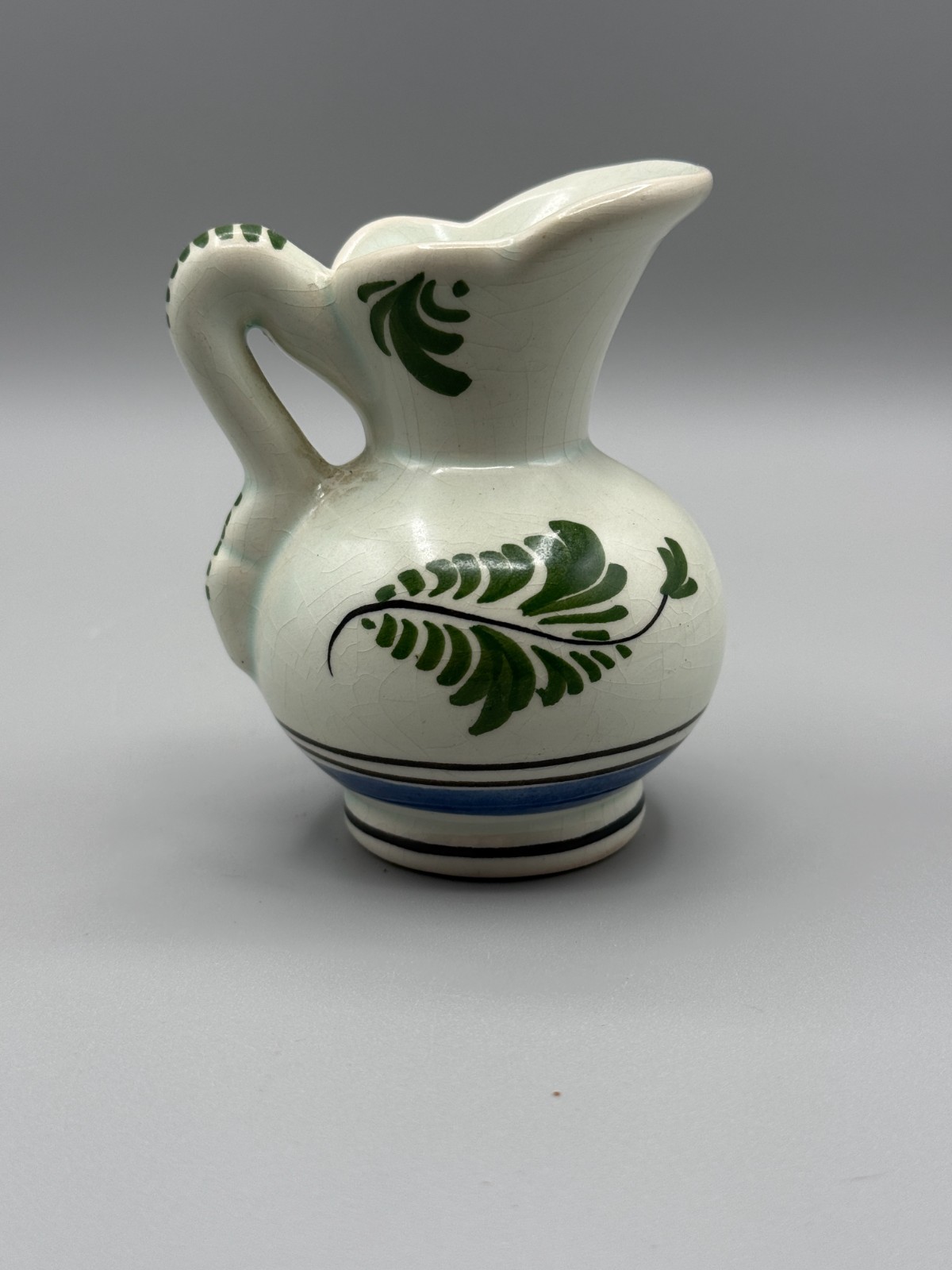 4″ Delft Polychrome Vase Dutch Hand Painted Holland Floral Pottery Mid Century