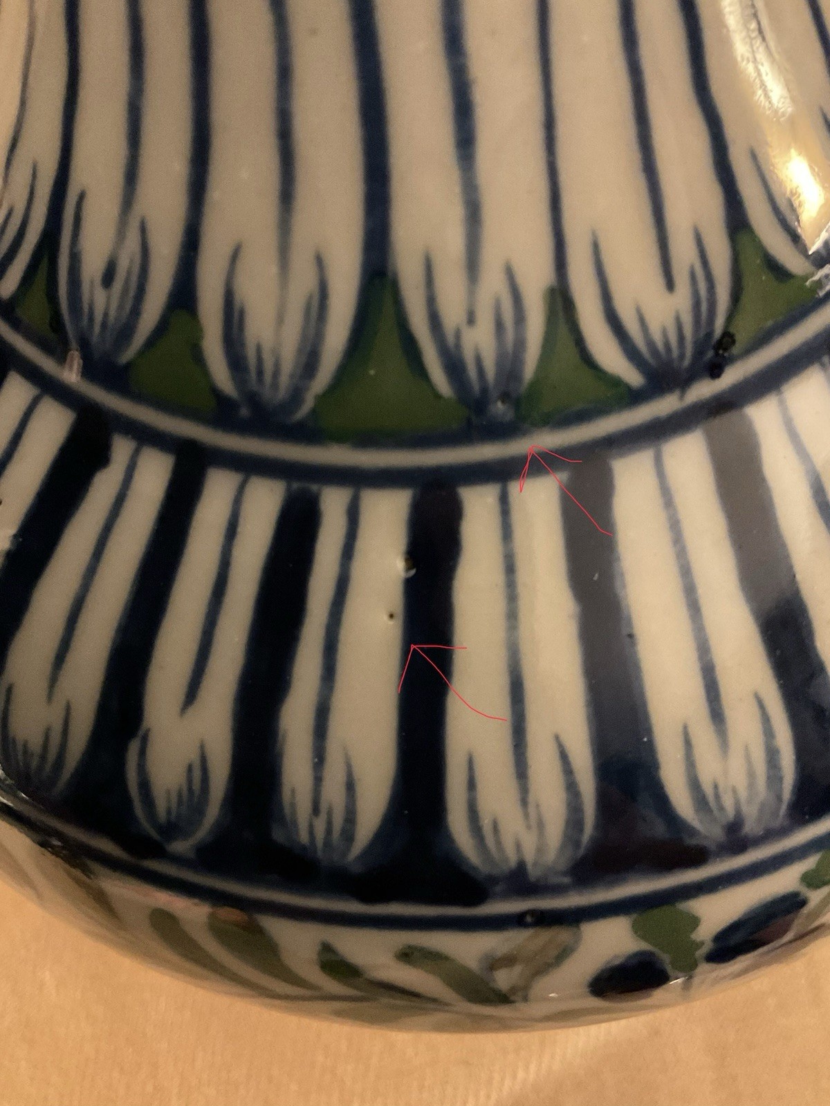 Antique Iznik-style Glazed Vase With Floral Motifs, 12 in