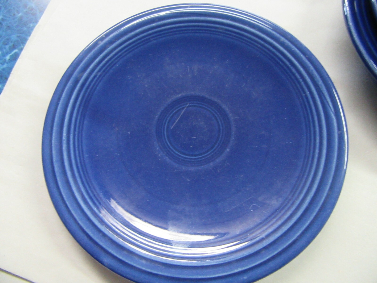 Fiesta Pottery Ring Ware Cobalt Saucer Very Old