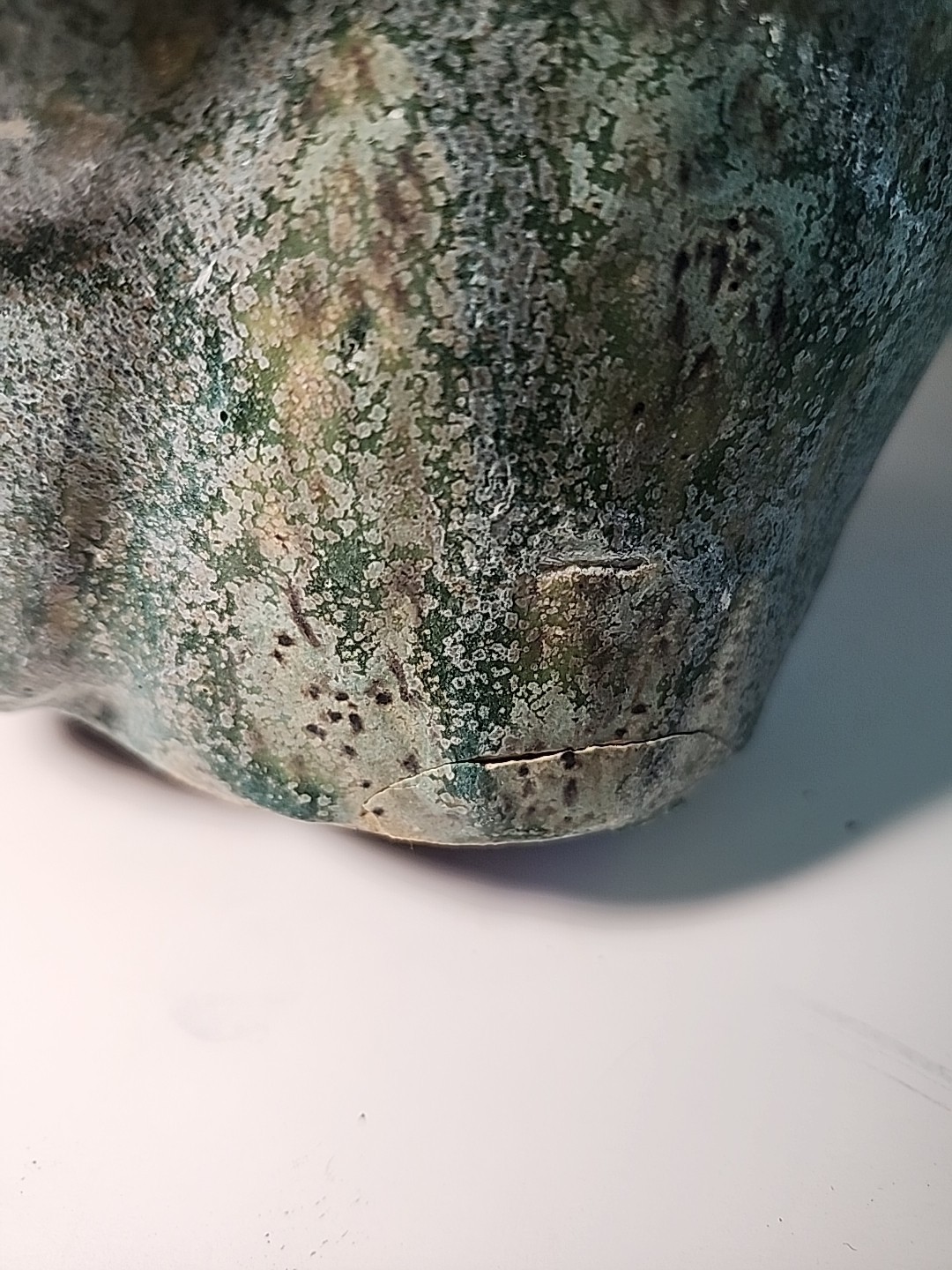 Ooak Art Womens Pregnate Belly Realism Blue Green Pottery Sculpture Statue