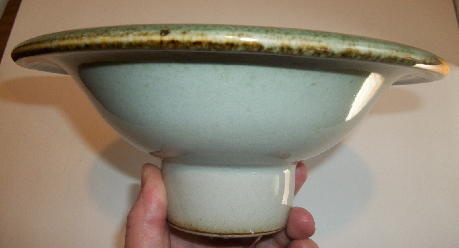 Designhuset Carl Harry Stalhane Swedish Pottery Footed Compote Bowl Mid Century