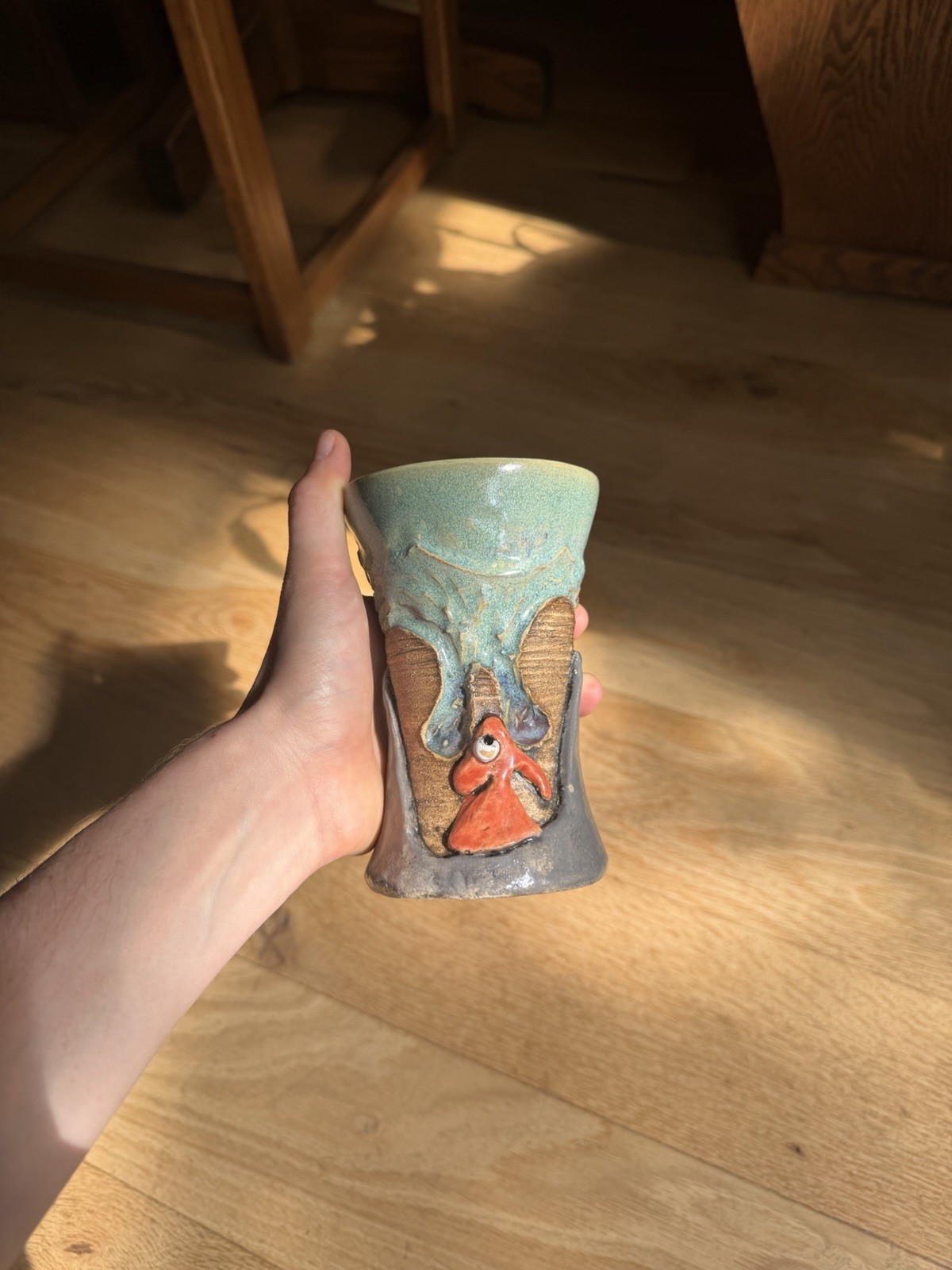 Handmade Ceramic Pottery Cup Or Vase Signed by Artist