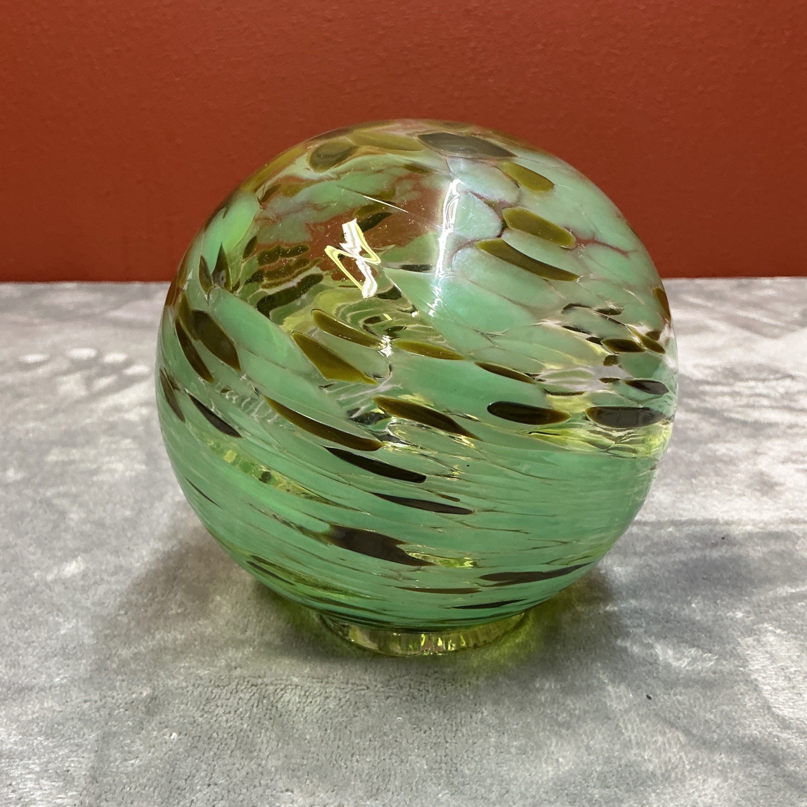 Hand Blown Glass Ball Float signed Edge Glass Blowing Newport Oregon Ocean Beach