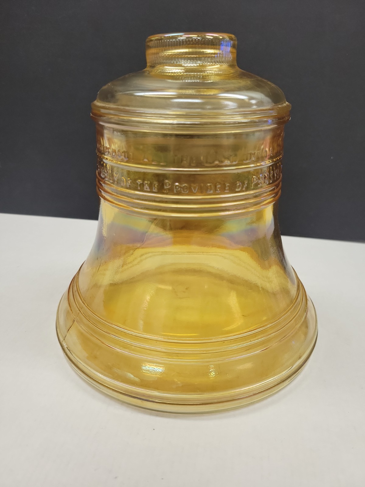 Vintage 1776-1976 Pass and Stow Glass Liberty Bell Jar with Lid
