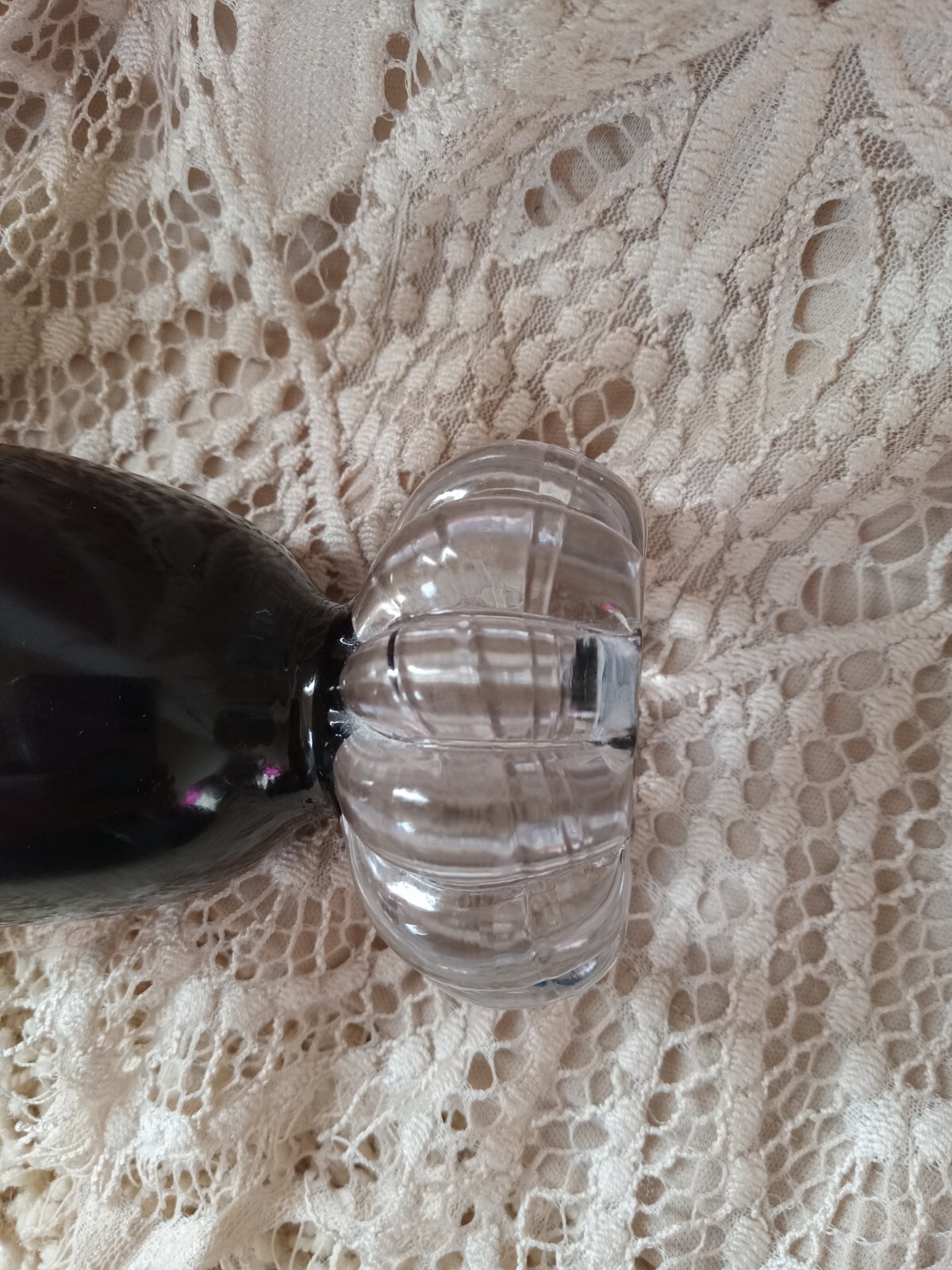 Vintage Bo Borgstrom Aseda Scandinavian 9″ Dark Purple Eggplant Clear Base