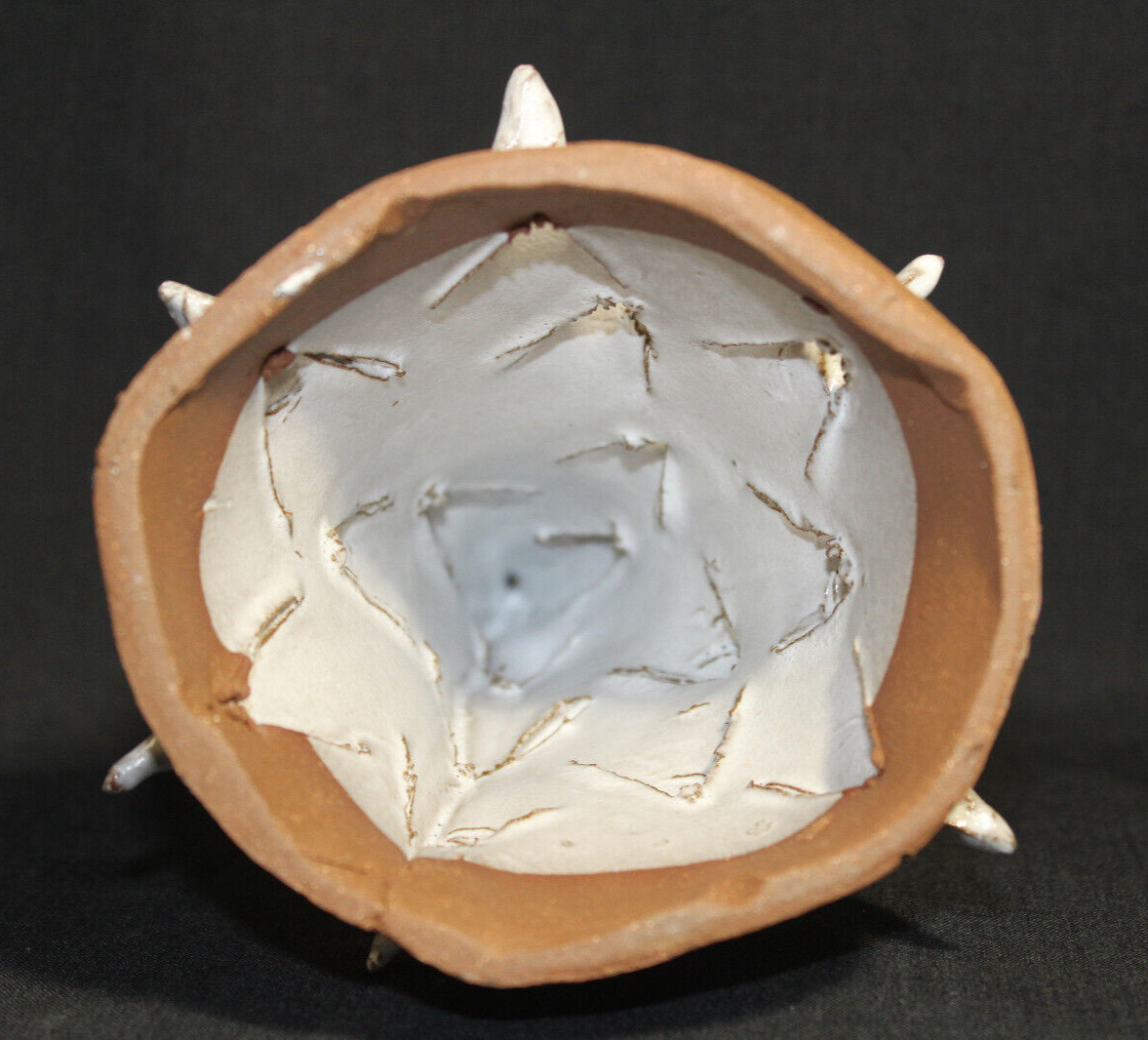 Studio Art Pottery White Tree Snow Covered Abstract Christmas Table Decoration