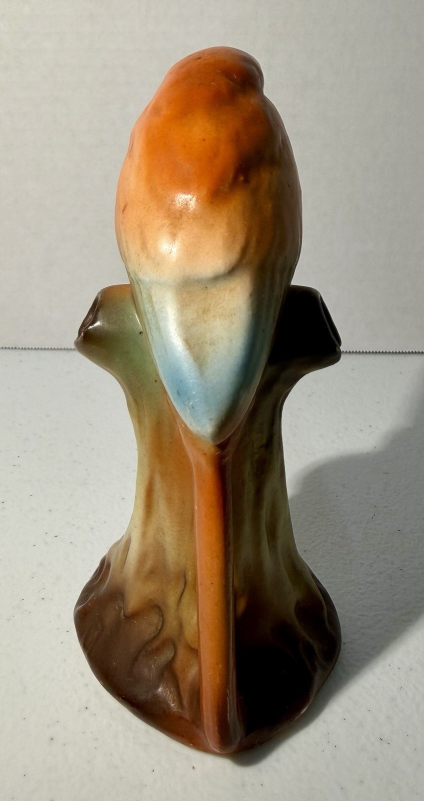 Red Czech Pottery Parrot Czechoslovakia Bird Red Dime Mark
