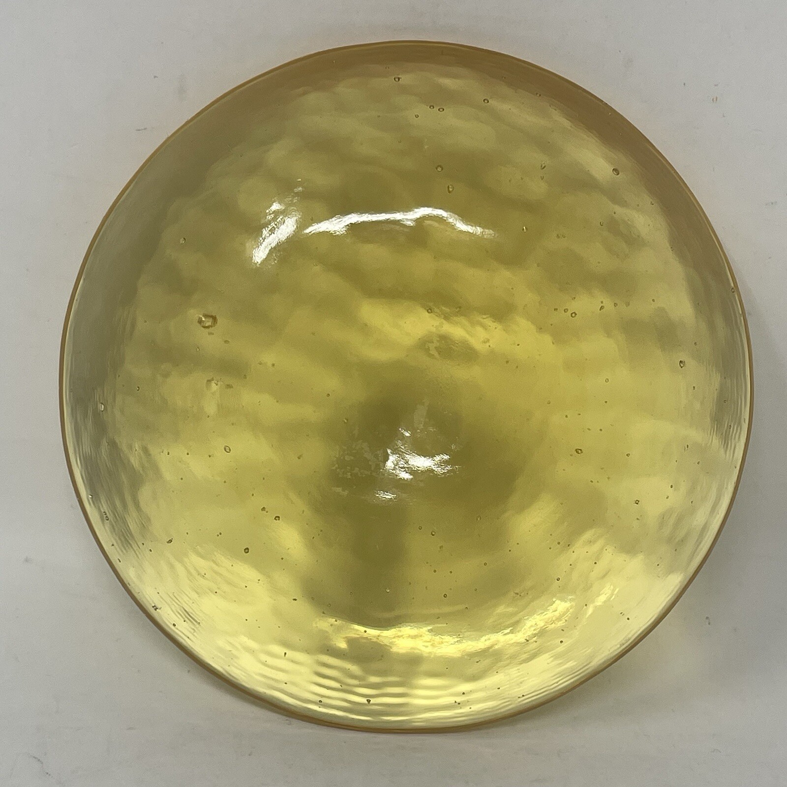 Fire And Light Recycled Glass Candle Pedestal Or Paperweight Yellow