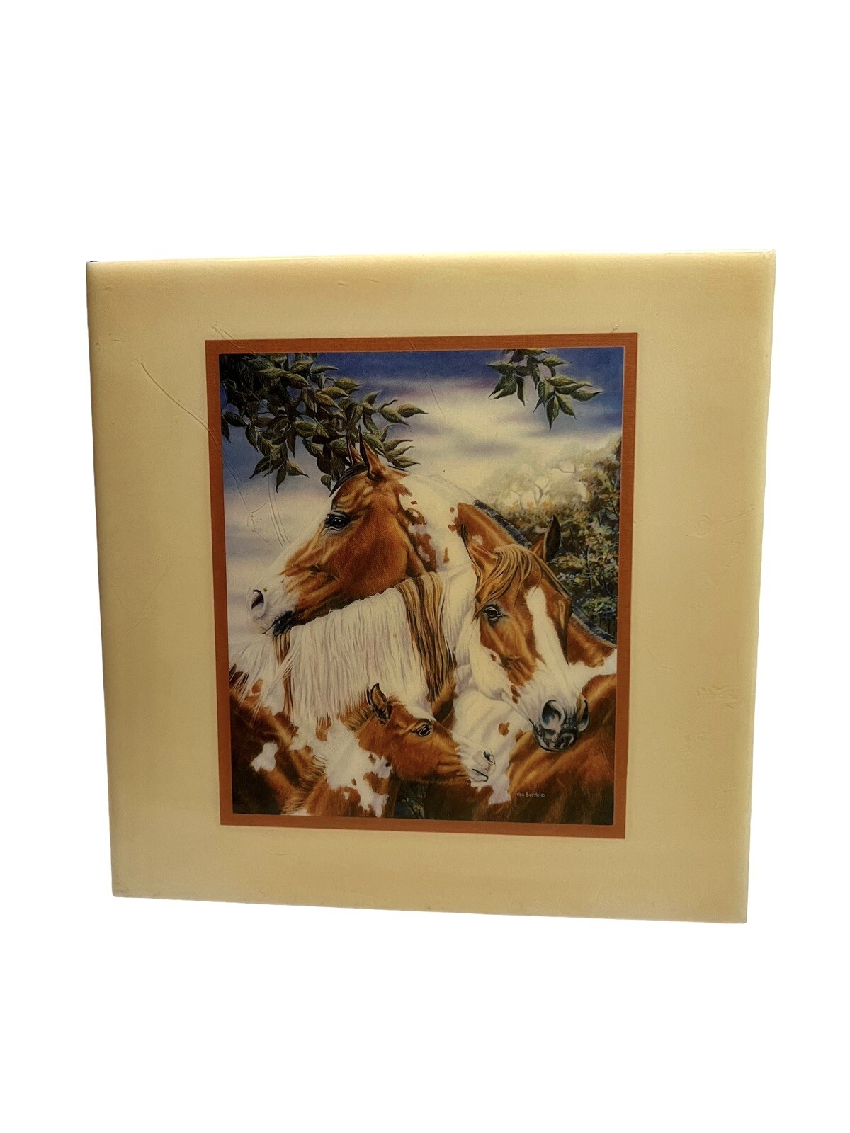 Susan Von Borstel Ceramic Trivet Wall Hanging Tile Horses Unity Equestrian Art