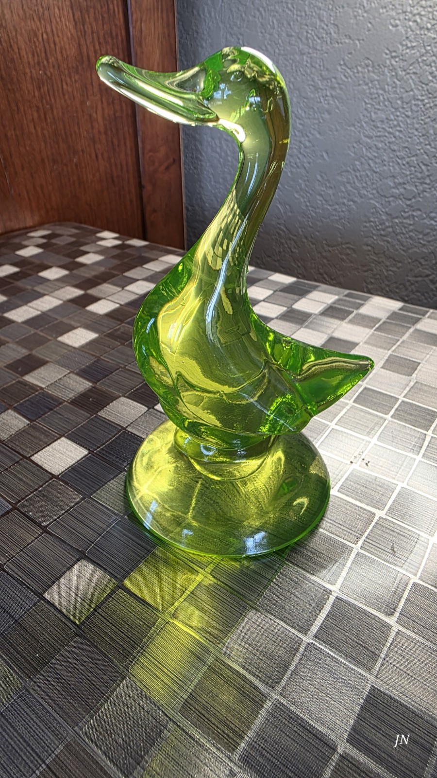 Viking Glass Epic Duck Baby 5 inch Lime Green Uranium!