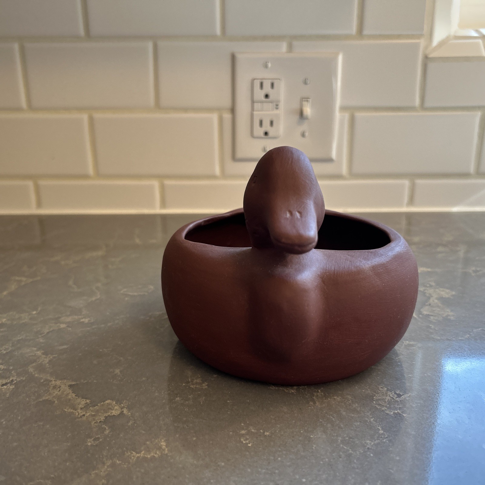 Cherokee Heritage Pottery Duck Planter Clay Native American Art HTF RARE Signed