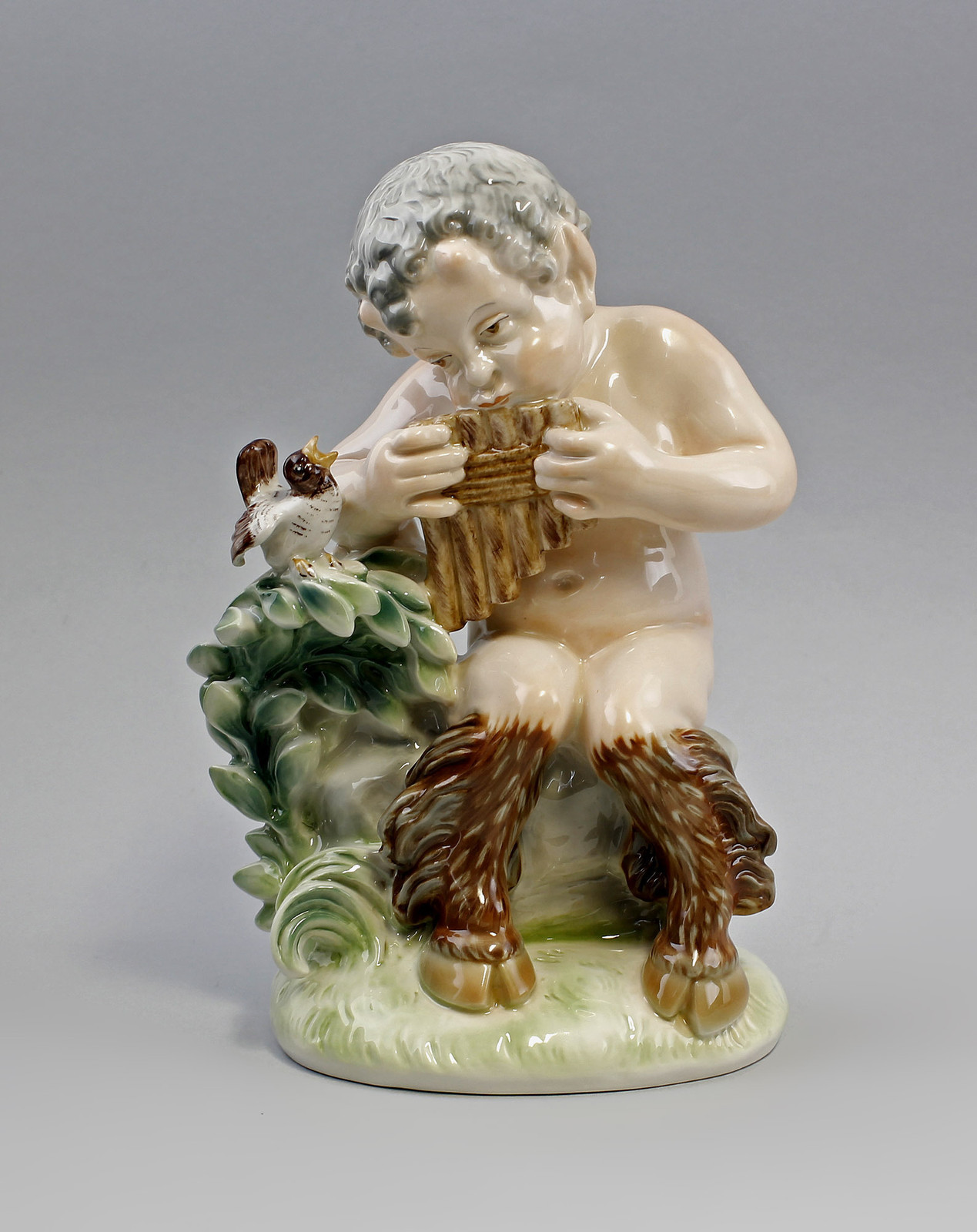 9941580-d Ens Porcelain Figurine Satyr Faun Pan MT Flute 6 5/16×4