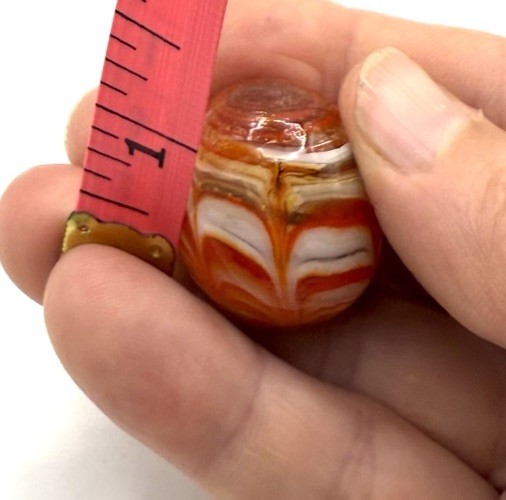 Mini Art Glass Egg Hand Blown Multi-Color Zigzag Swirl 1970s Vibe