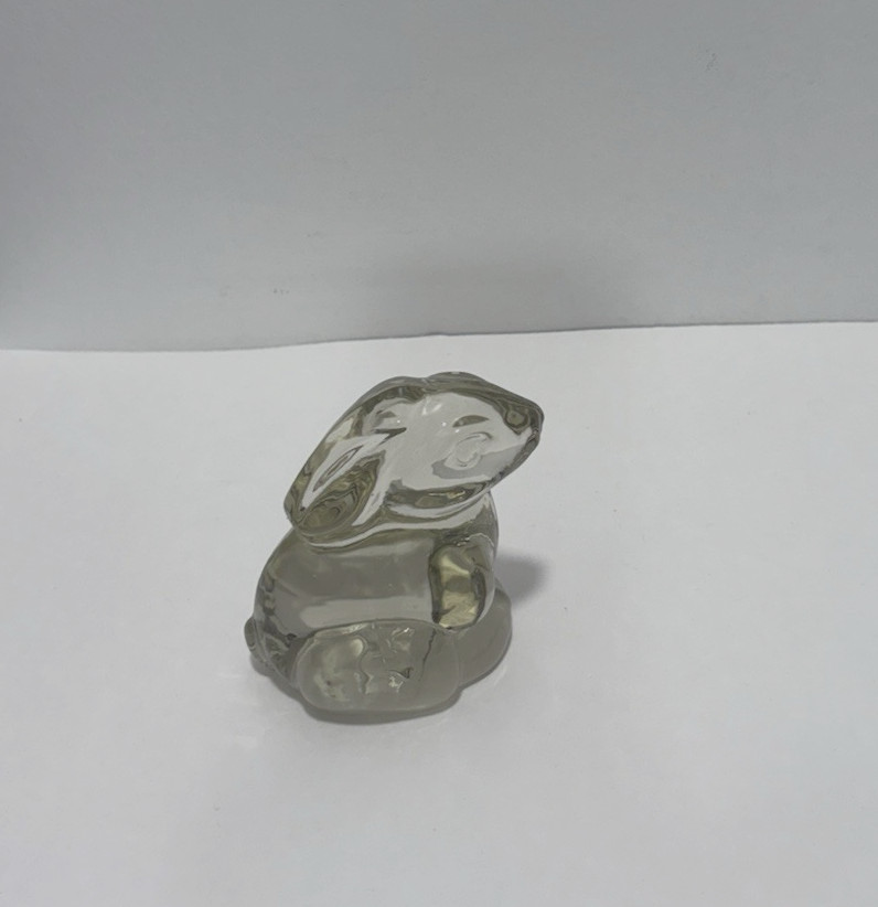 Glass Bunny Rabbit Paperweight Figure Easter Spring Decor