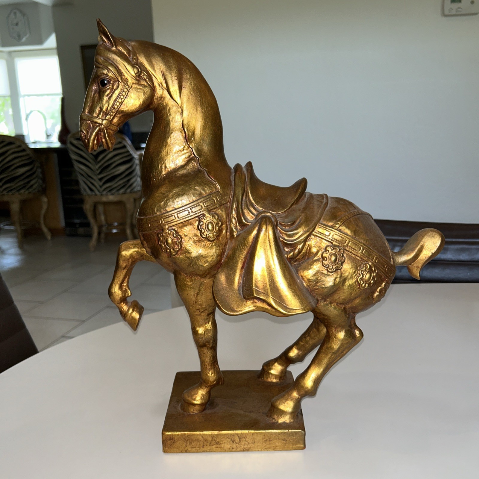 MCM Anthony Freeman McFarlin Gold Gilt 17” Pottery Tang Horse WOW