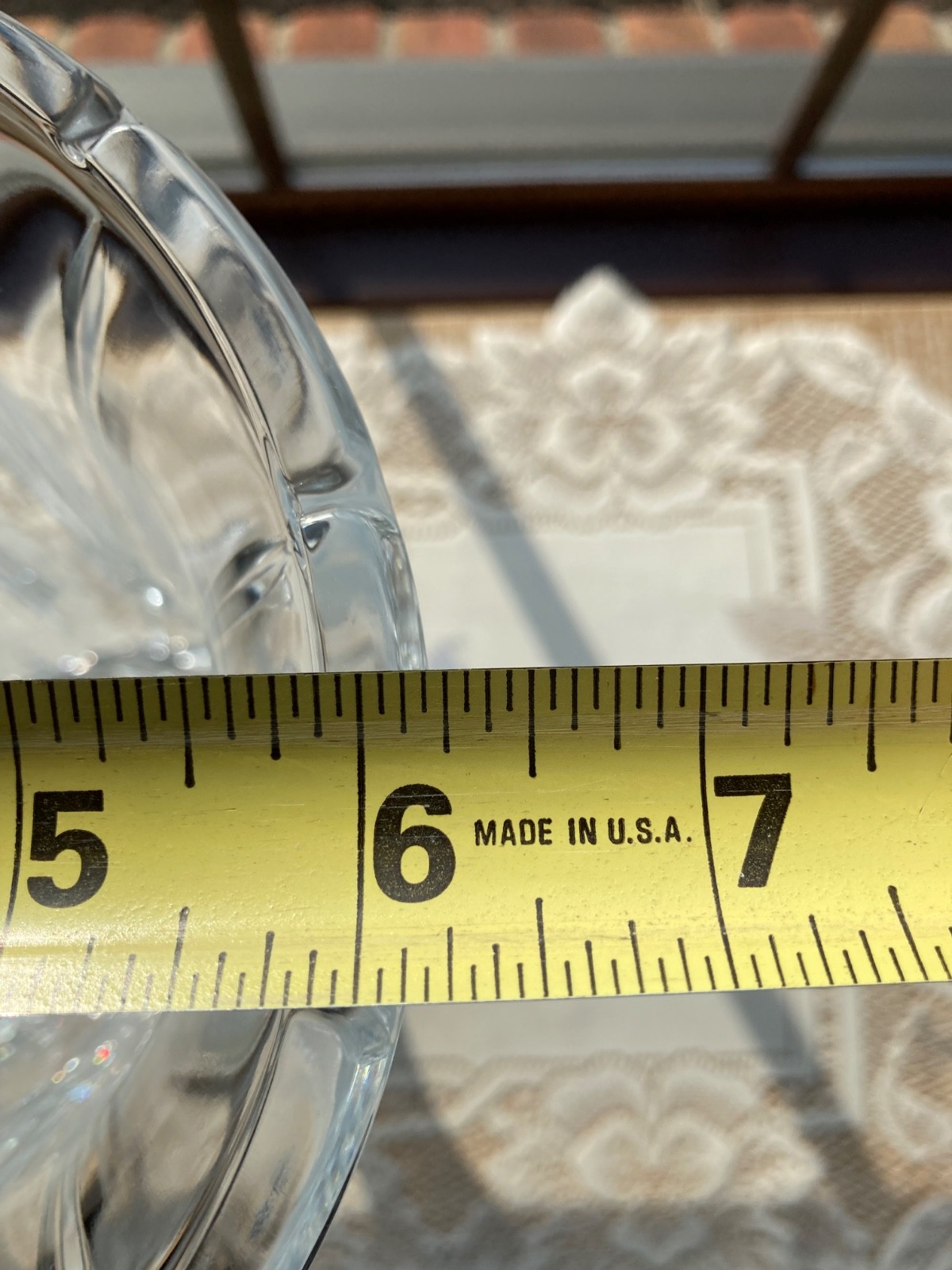 Cambria Two Piece Lead Crystal Hurricane 6.25″ Diameter ~11.75″ Tall
