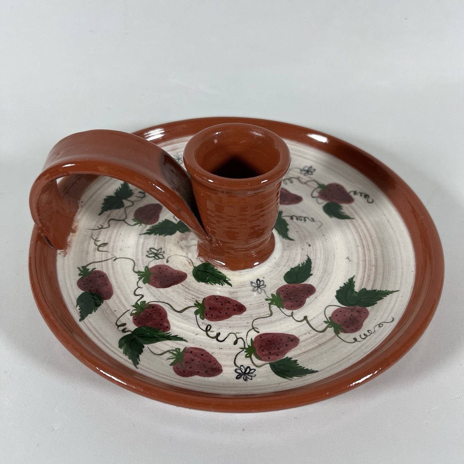 Nancy Anderson Strawberry Candlestick Holder 1978 Pres. Carter Egypt Peace Talks