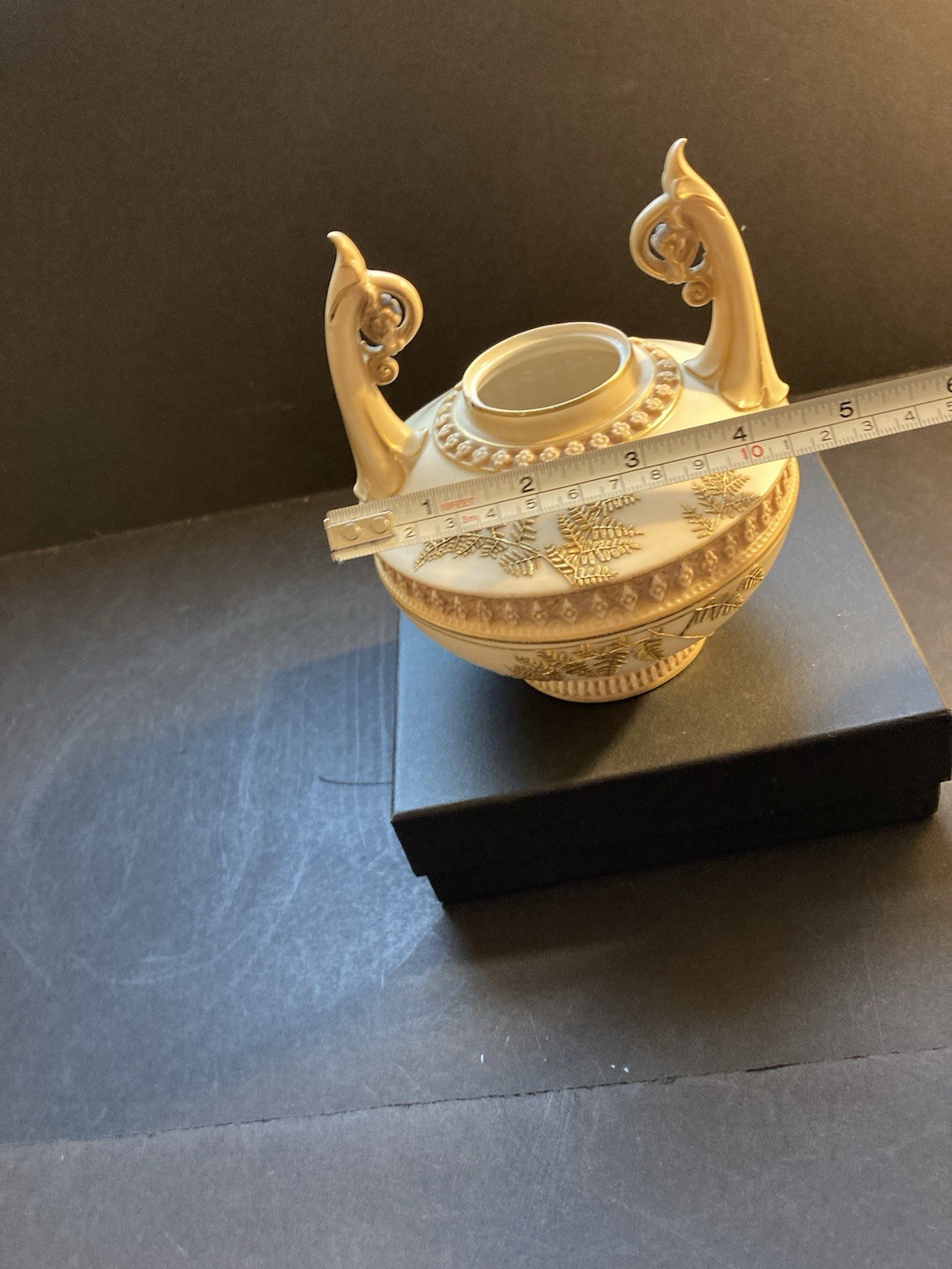 Antique Royal Worcester Urn Blush Ivory Porcelain 1256 Vase 1890s. No Lid.