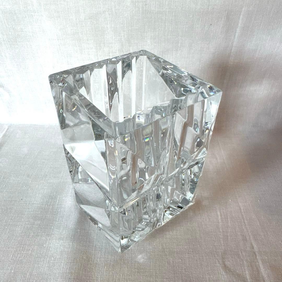 BACCARAT Glass LOUXOR PENCIL CUP Crystal VASE VOTIVE 3.3 x 3.3 x 4.1″ crystal