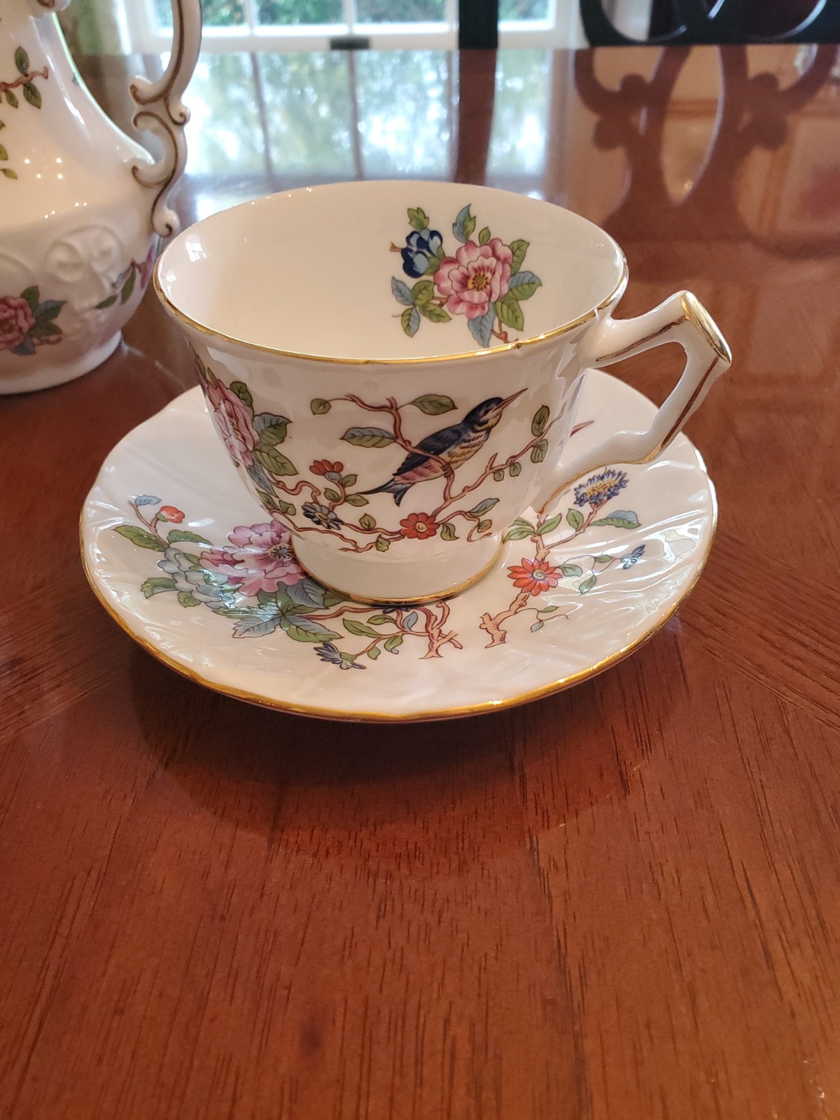 Aynsley “Pembroke” 6 piece set English fine bone china. The pitcher is sold.