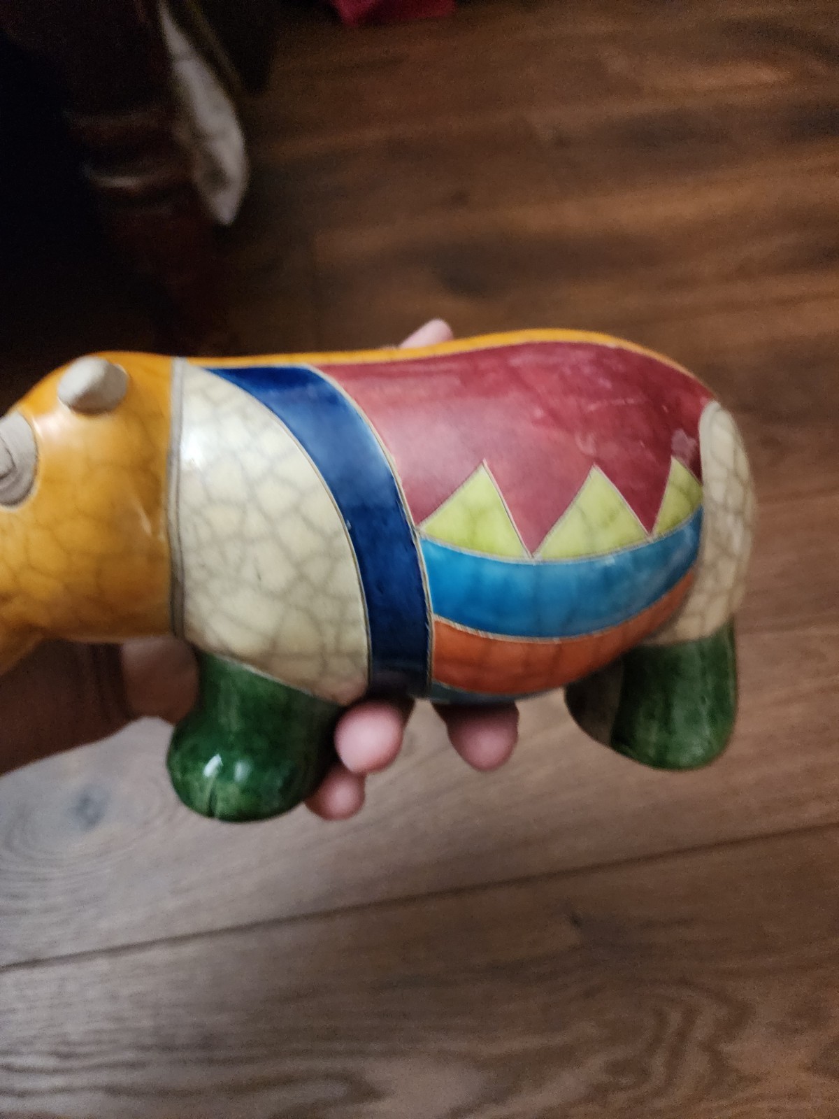 Raku Pottery Set South African Sculptures Monkey & Baby, Hippo Toucan Larger Set