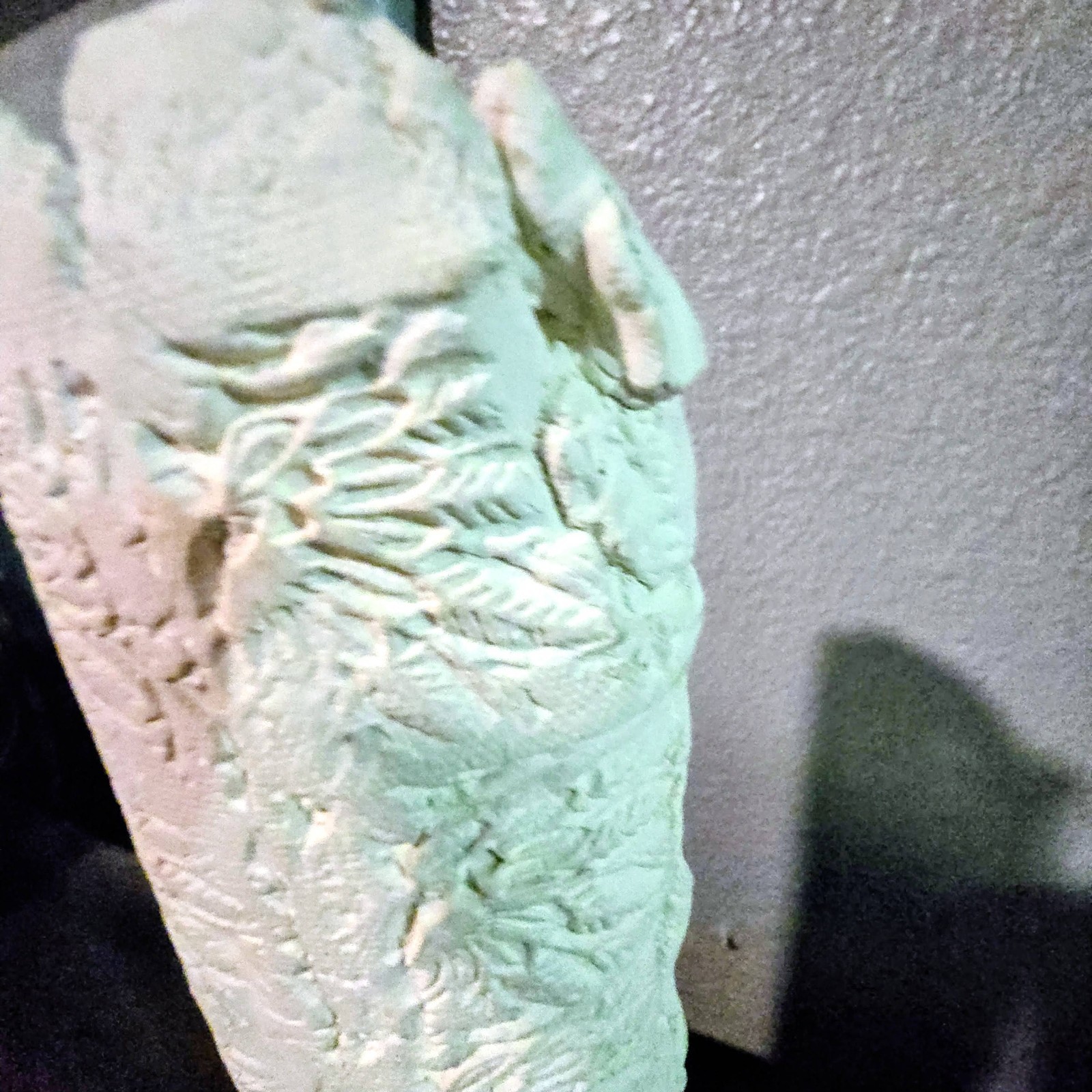 White Textured Botanical Vase – 13” Tall Fern Impression Artisan Studio Deco