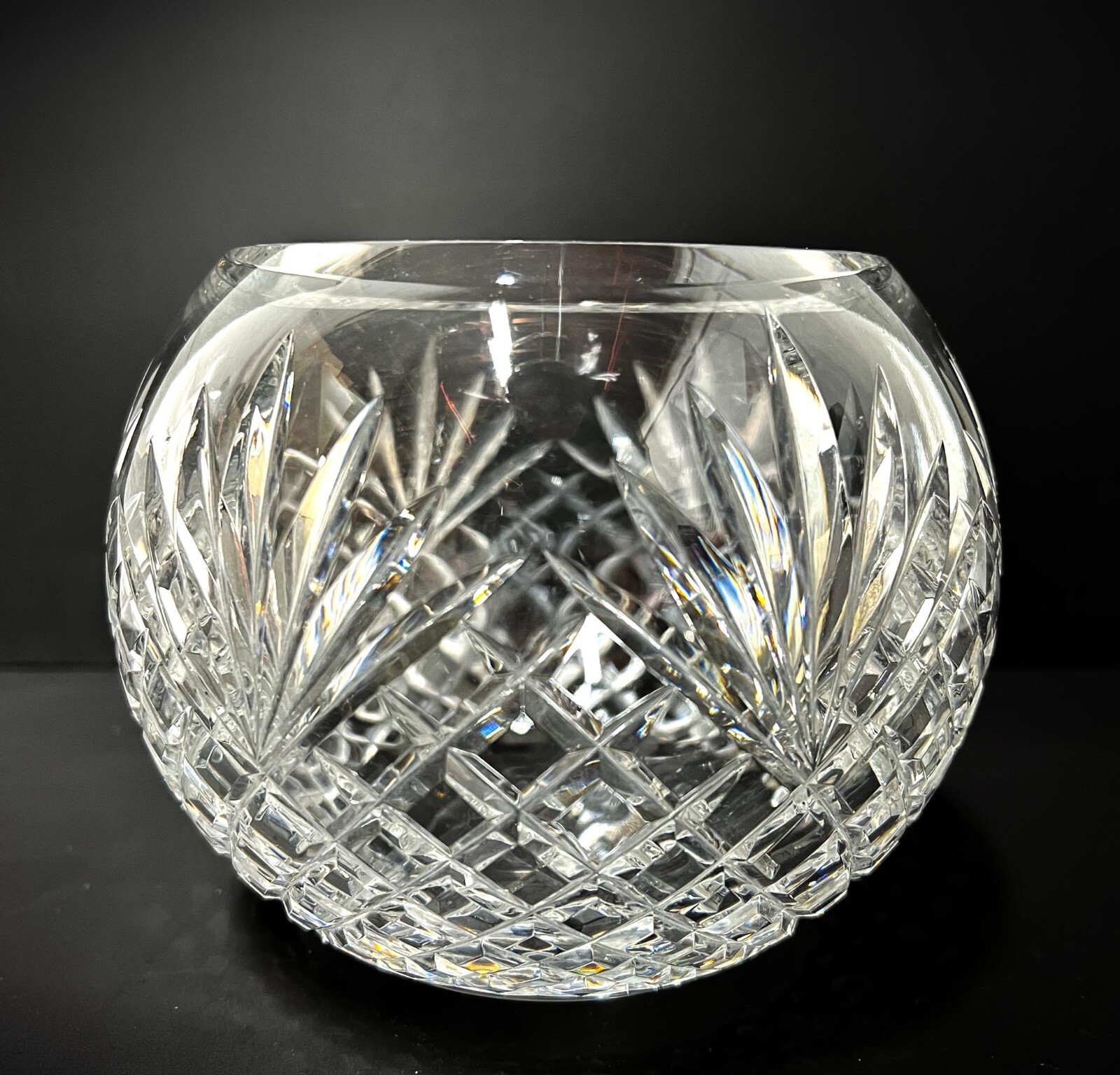 Cut Crystal Rose Bowl Vase 5 inches