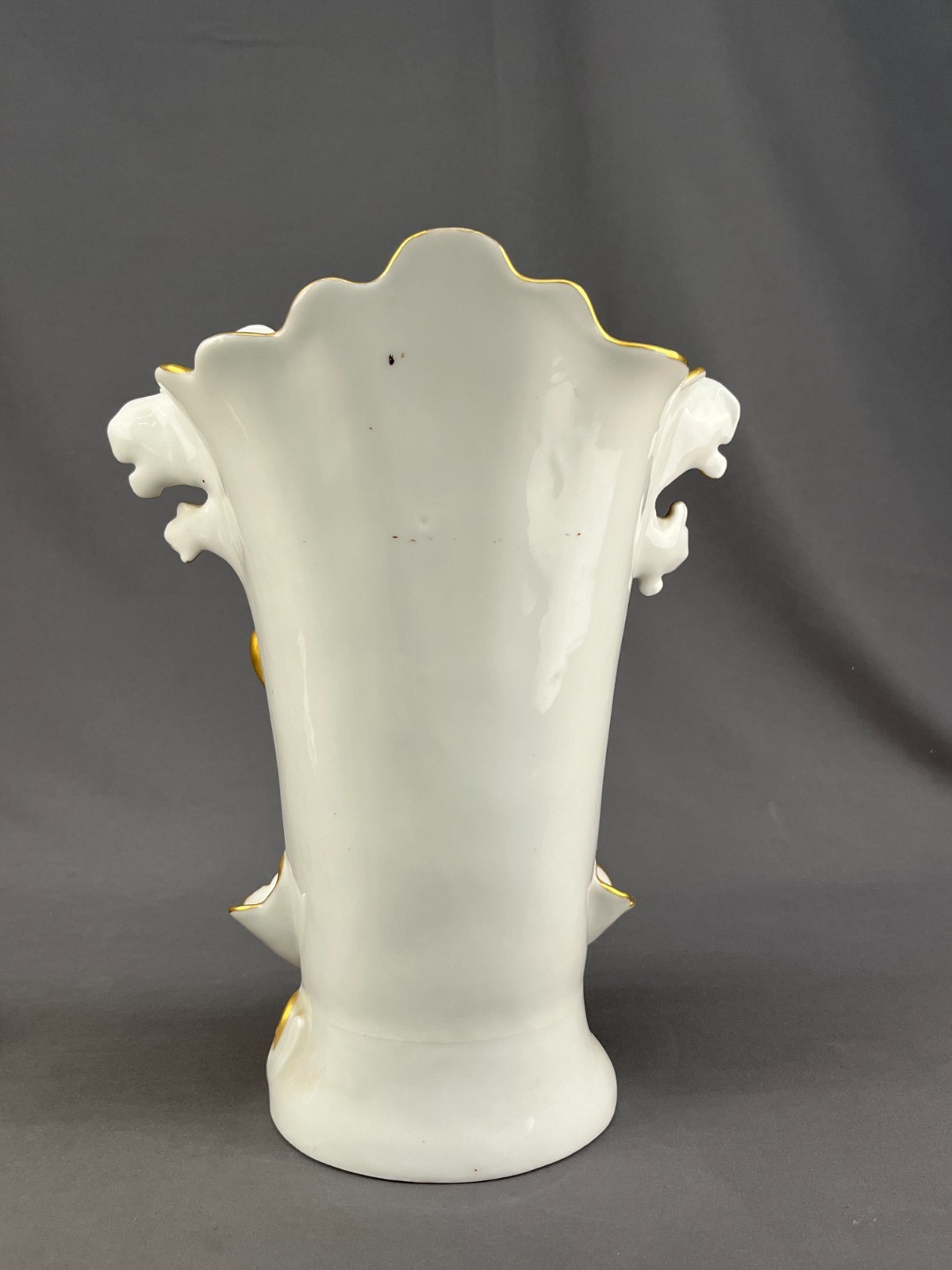 19th c. Old Paris Porcelain Hand-Painted Floral 12 1/2″ Spill Vase