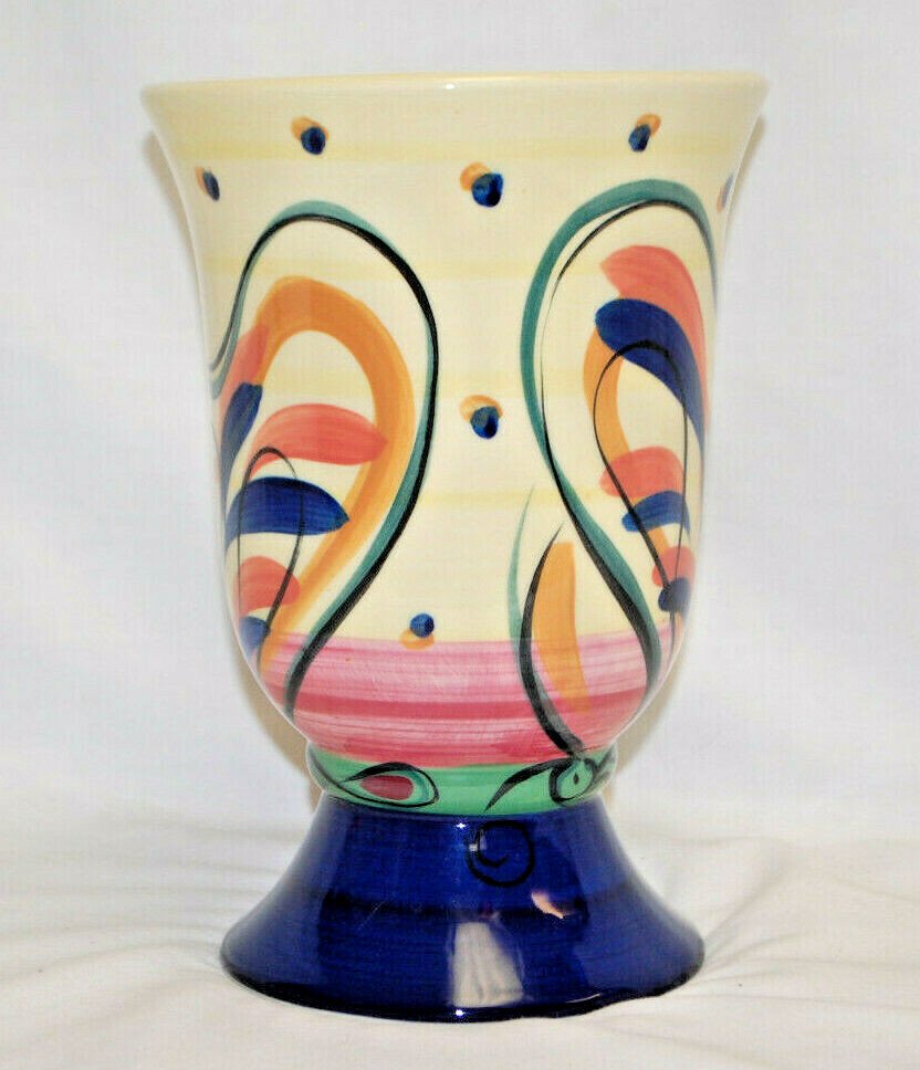 Gail Pittman Hand Painted Glory Pattern Utensil Holder Signed New T1076