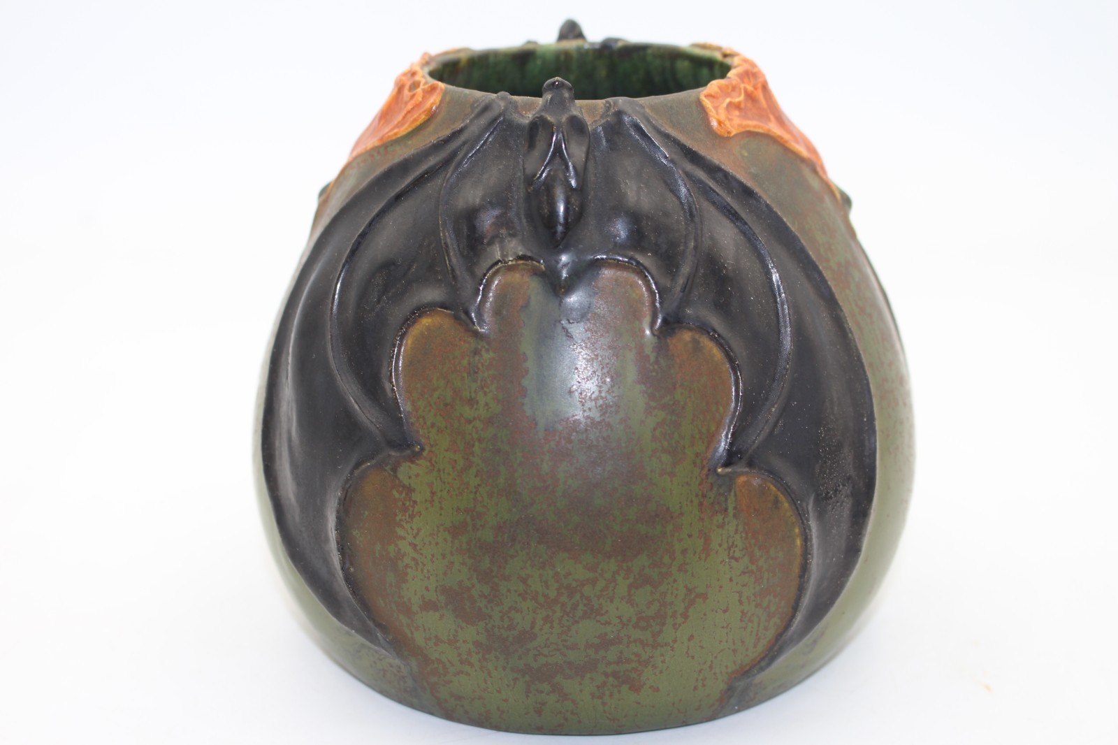 Ephraim Faience Hand Made Pottery Dream Time Bat Ceramic Vase