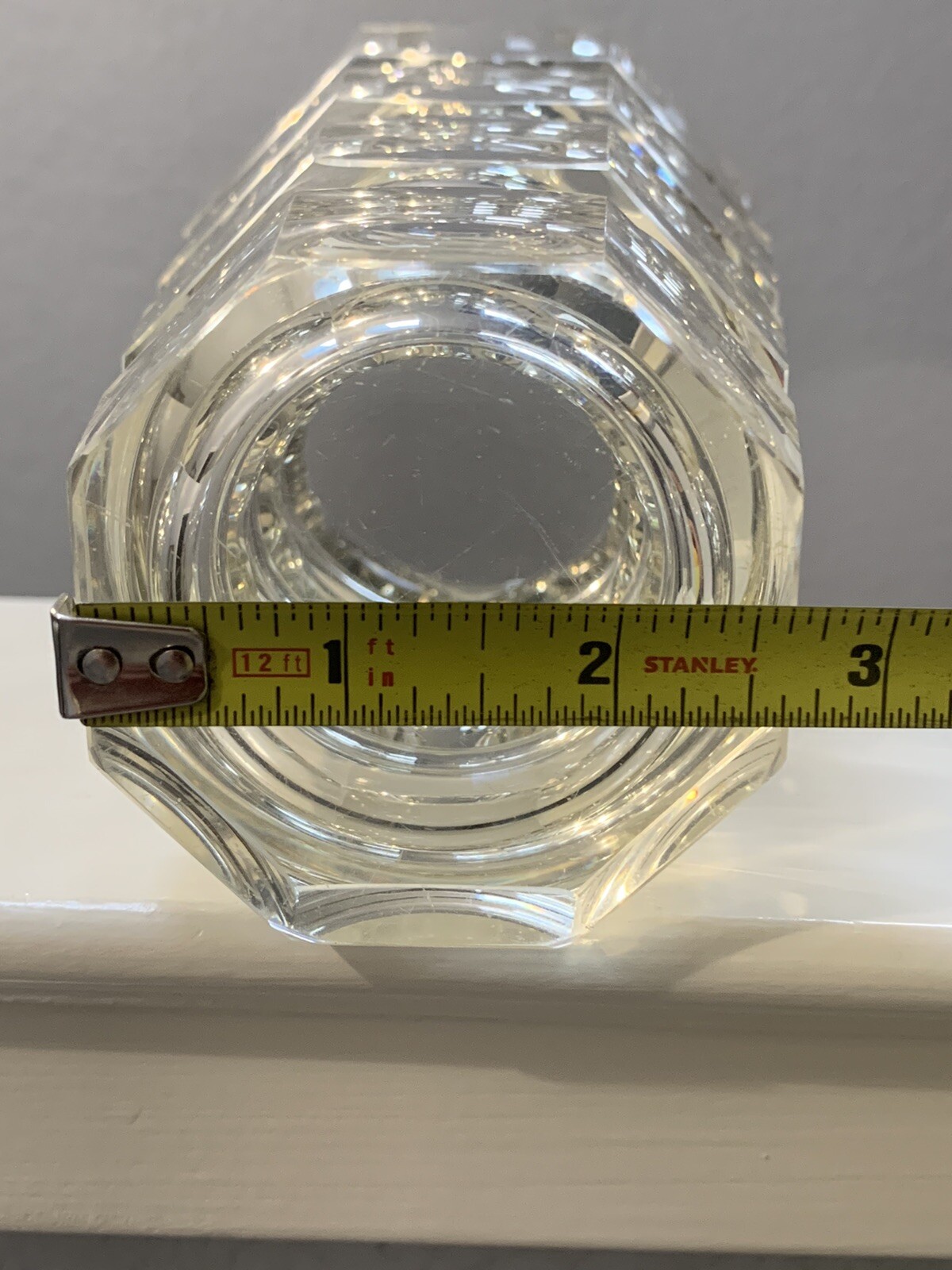 1930s MOSER Hoffman 8 1/8” Art Glass faceted cut Clear Crystal Vase
