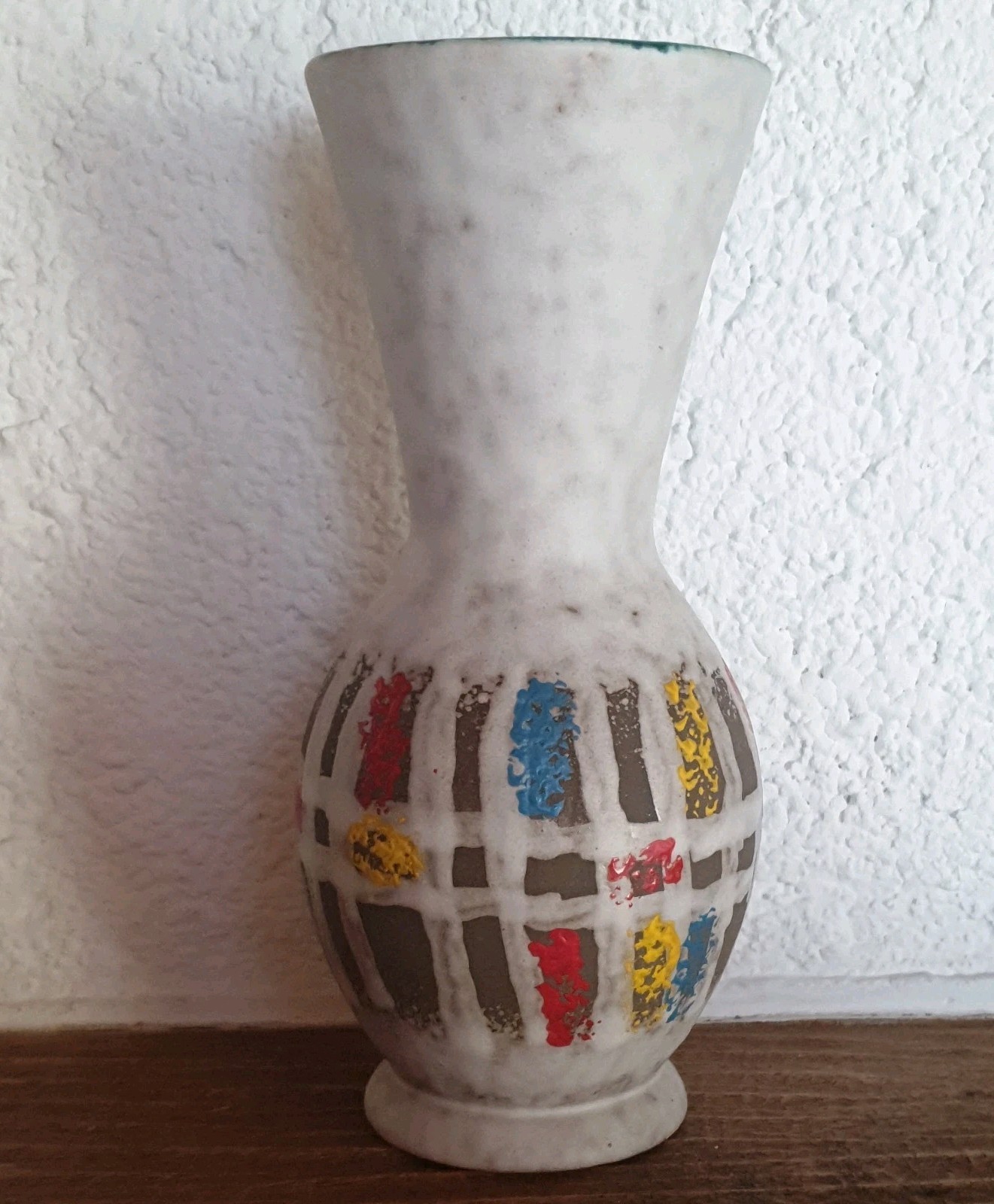 Jasba W. German Ceramik Pottery Abstract Multicolor Ceramic Vase 8″