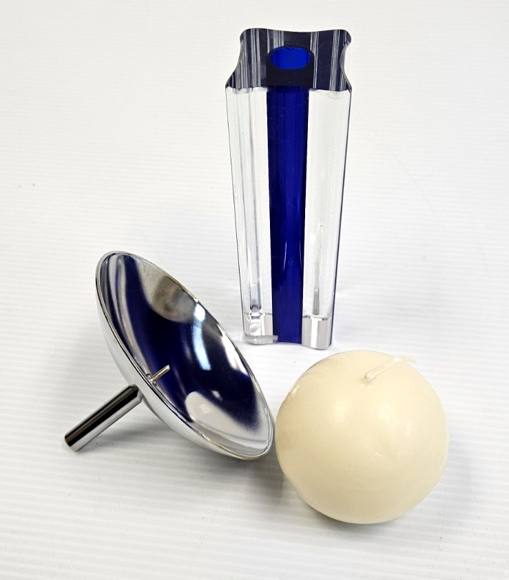 Murano Venini Candelboi BLUE (middle size) 14.5 cm / 5.7″ Glass Candle Holder