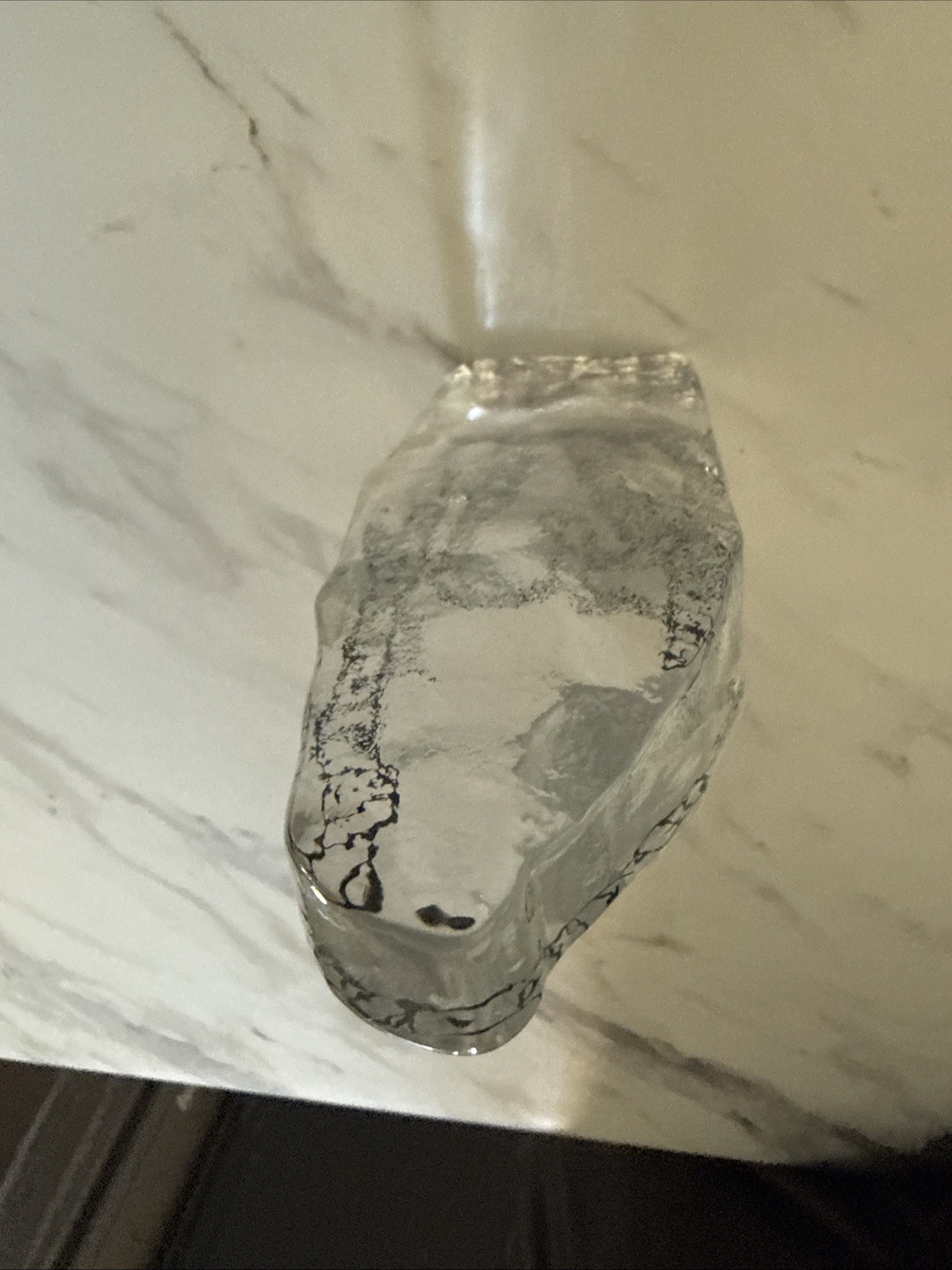 Lindshammar Sweden Handmade Glass Paperweight Runes Dragon Snake Swedish Clear