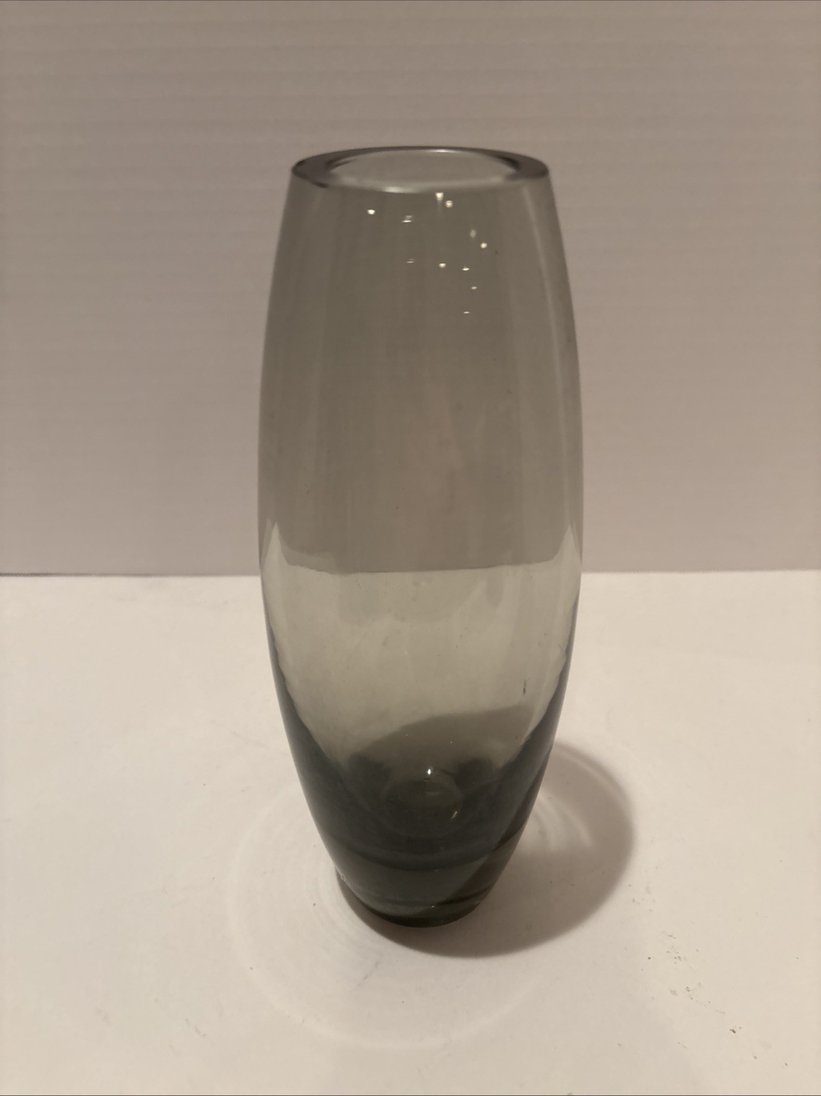 Holmegaard Per Lutken Art Glass Vase Danish Modern Gray Smoked Translucent As Is
