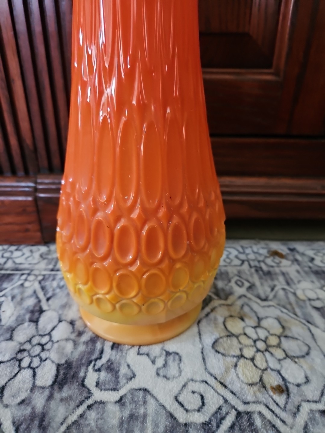 Vintage Swung Vase Orange Bittersweet 1000 Eye Vase, 16″ Tall